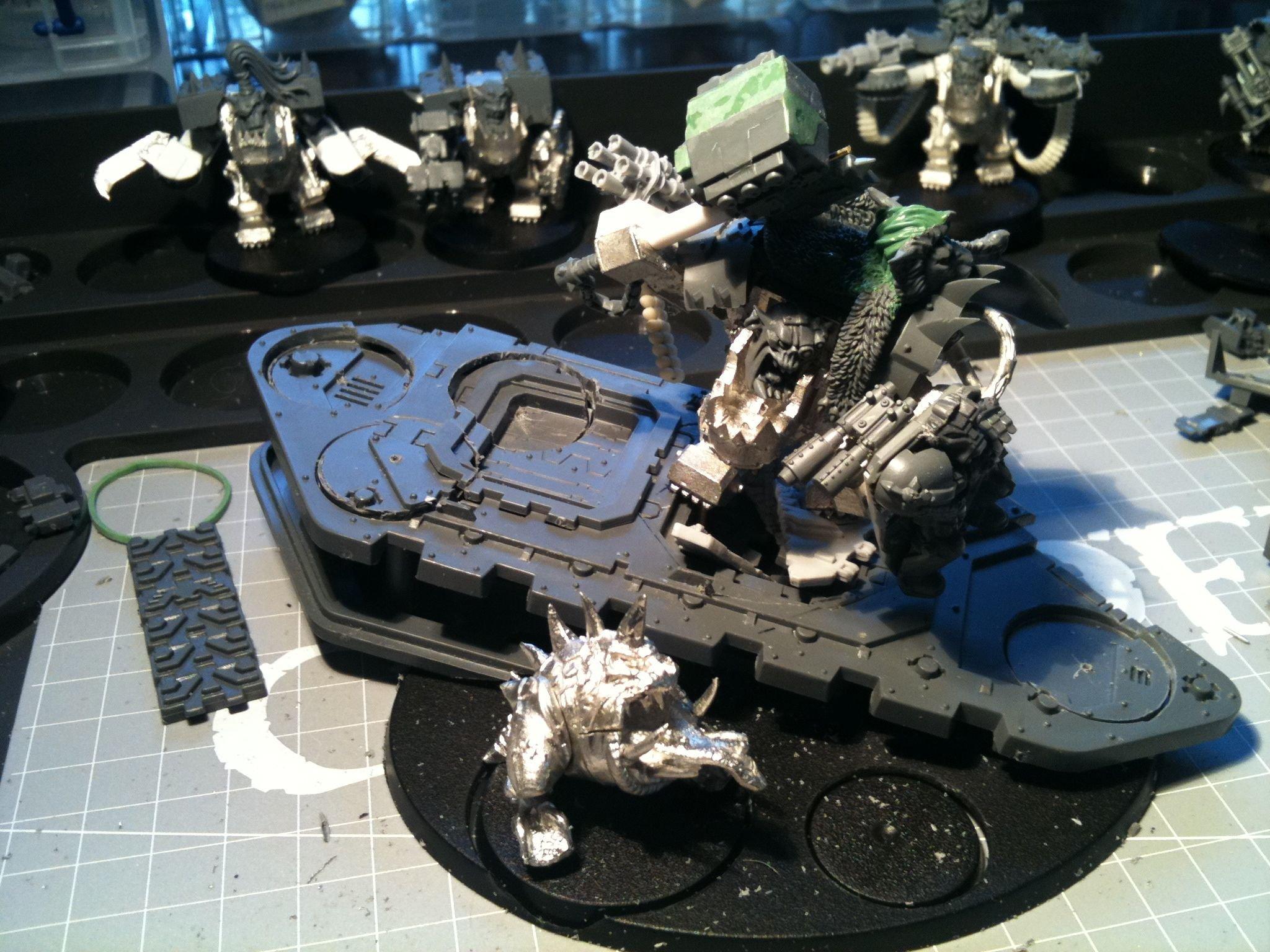 Da Dark Angelz, Mega-armour, Orks, Warboss, Work In Progress