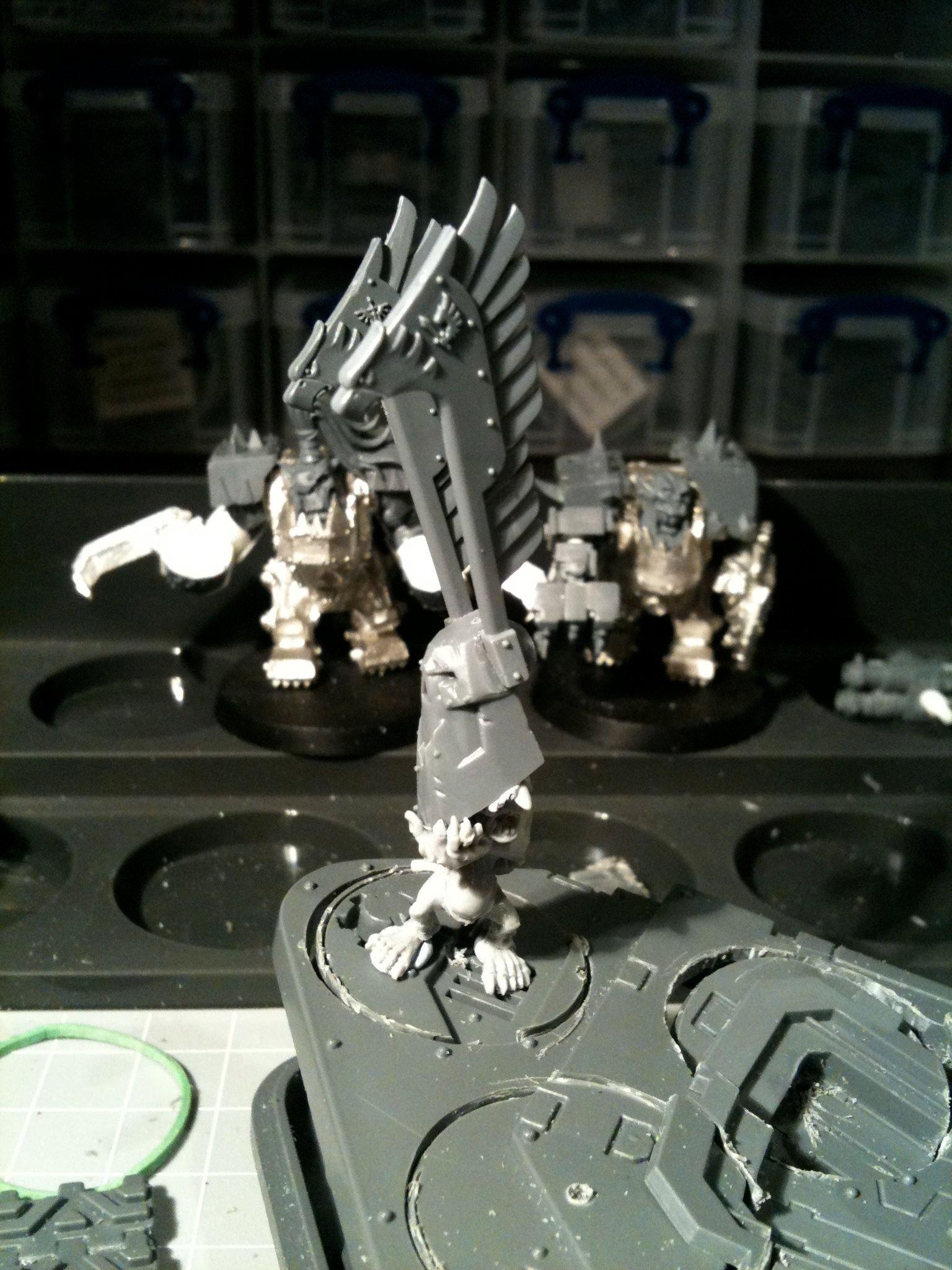 Da Dark Angelz, Mega-armour, Orks, Warboss, Work In Progress