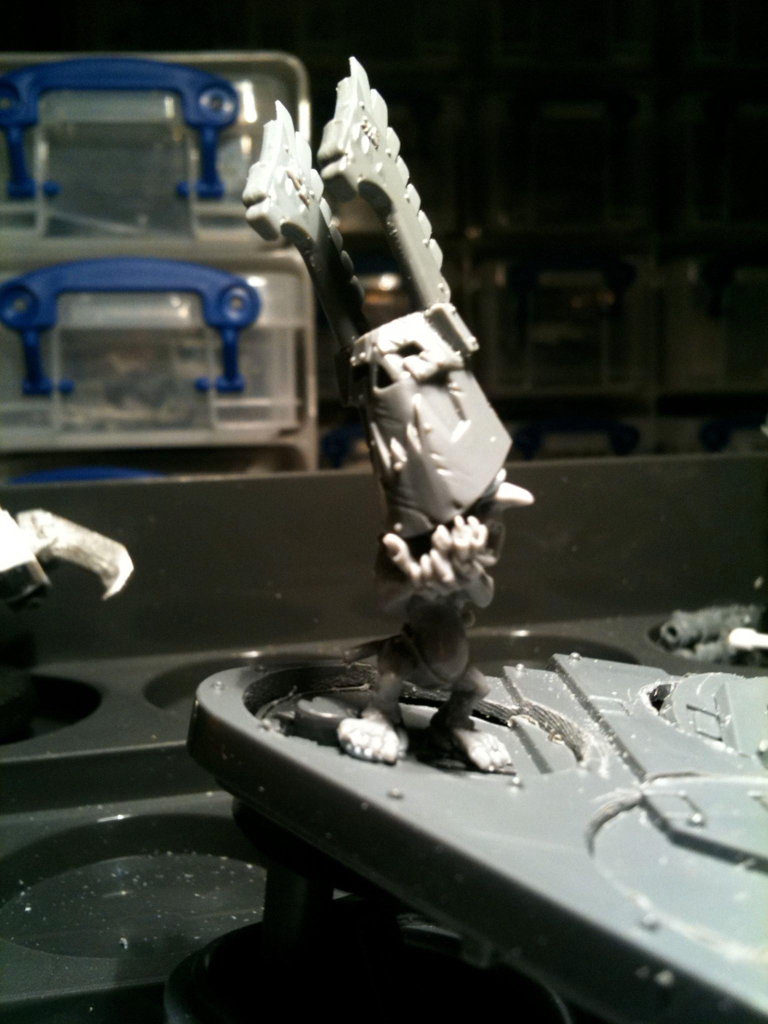 Da Dark Angelz, Mega-armour, Orks, Warboss, Work In Progress
