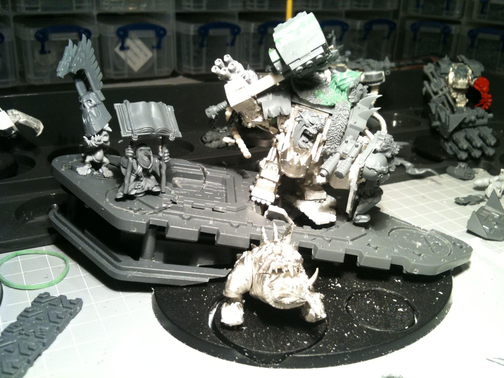 Da Dark Angelz, Mega-armour, Orks, Warboss, Work In Progress