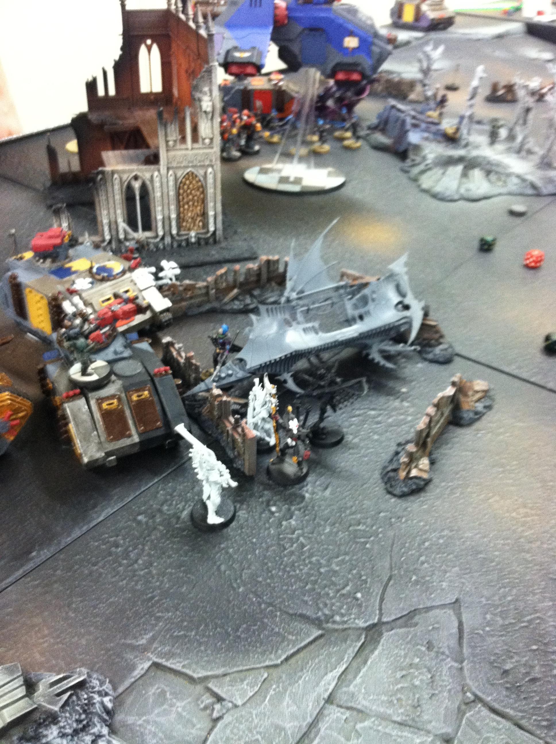 Battle, Dark Eldar, Space Marines, Tabletop, Wreck