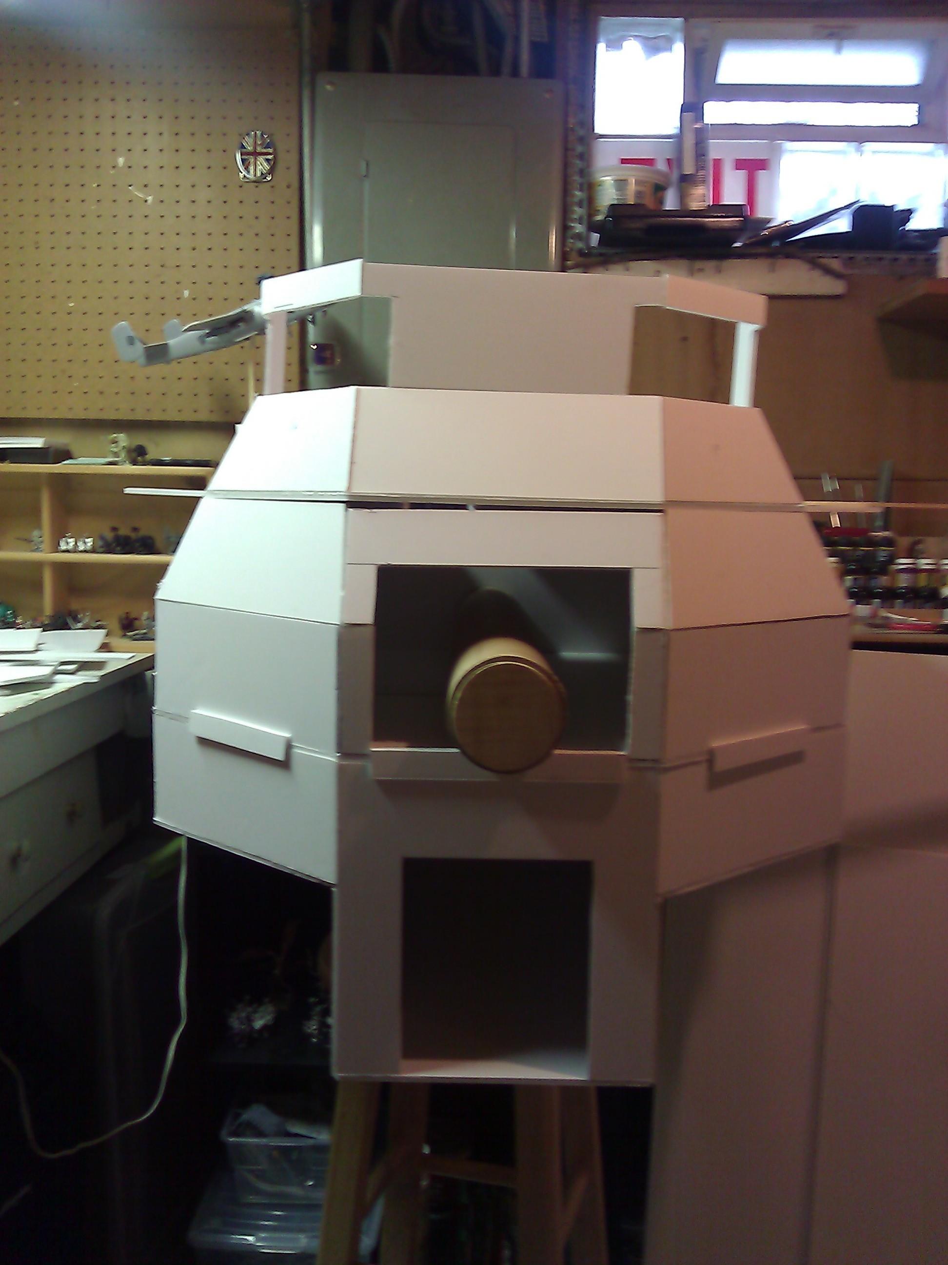 Front View: detachable front 4th and 5ft floor frame, with cut chest weapon openings (stands 26in tall so far)