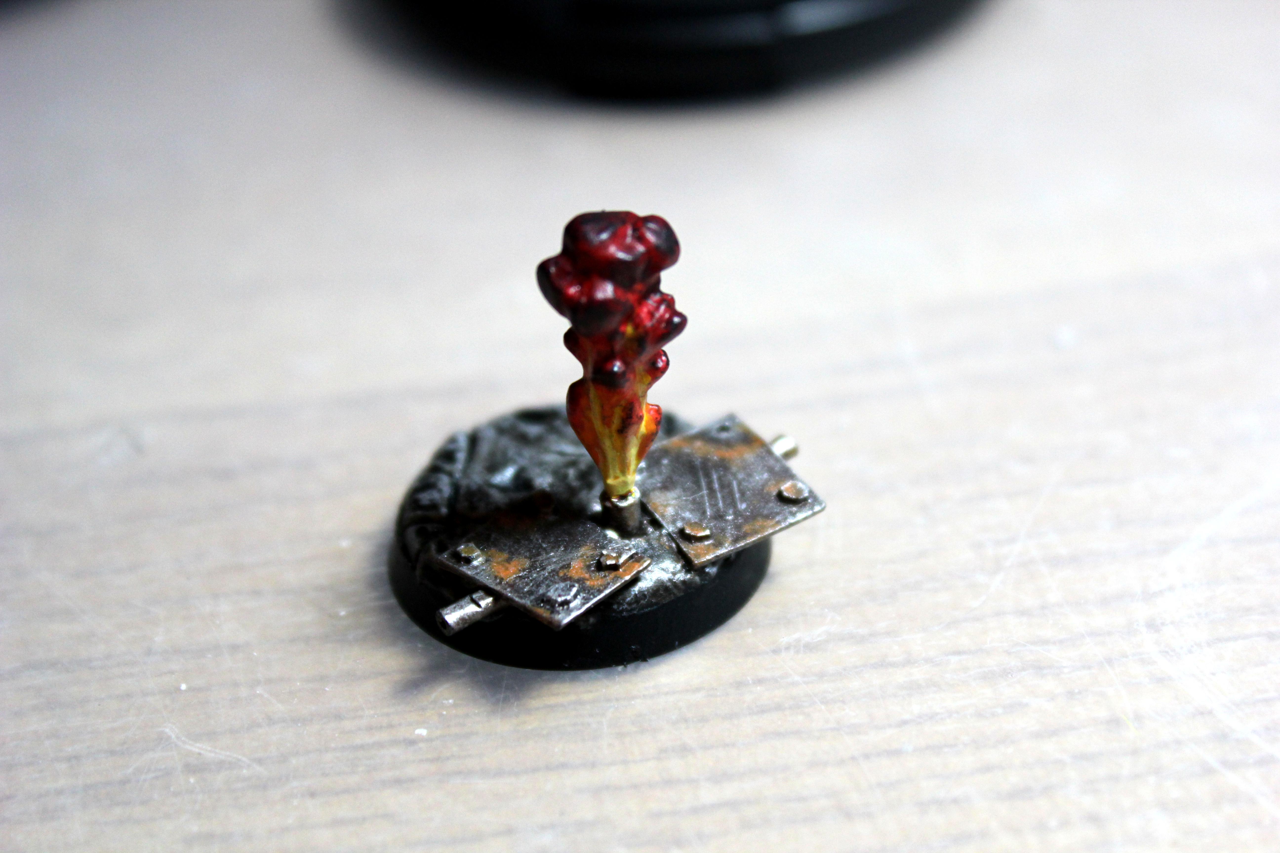 Base, Effects, Fire, Iron Hands, Oil Pipe, Rock, Space Marines, Warhammer 40,000, Work In Progress