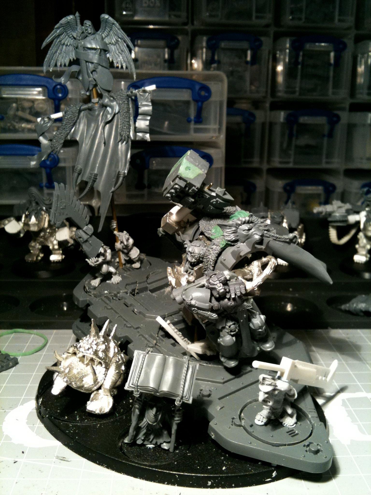 Da Dark Angelz, Mega-armour, Orks, Warboss, Work In Progress