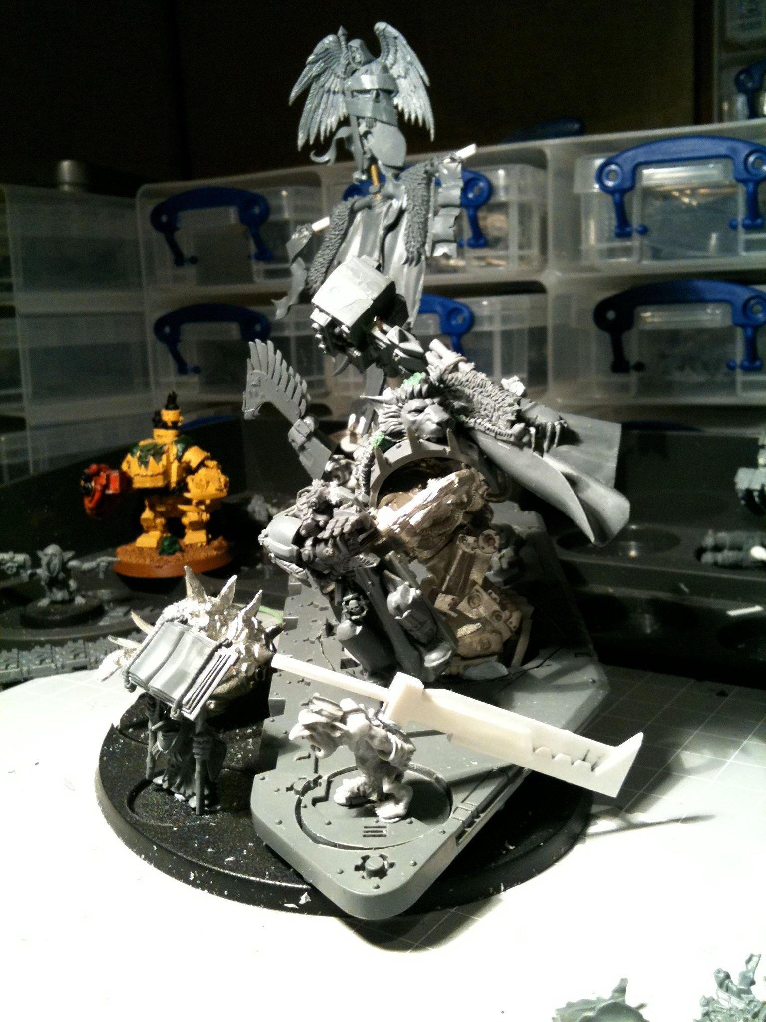 Da Dark Angelz, Mega-armour, Orks, Warboss, Work In Progress
