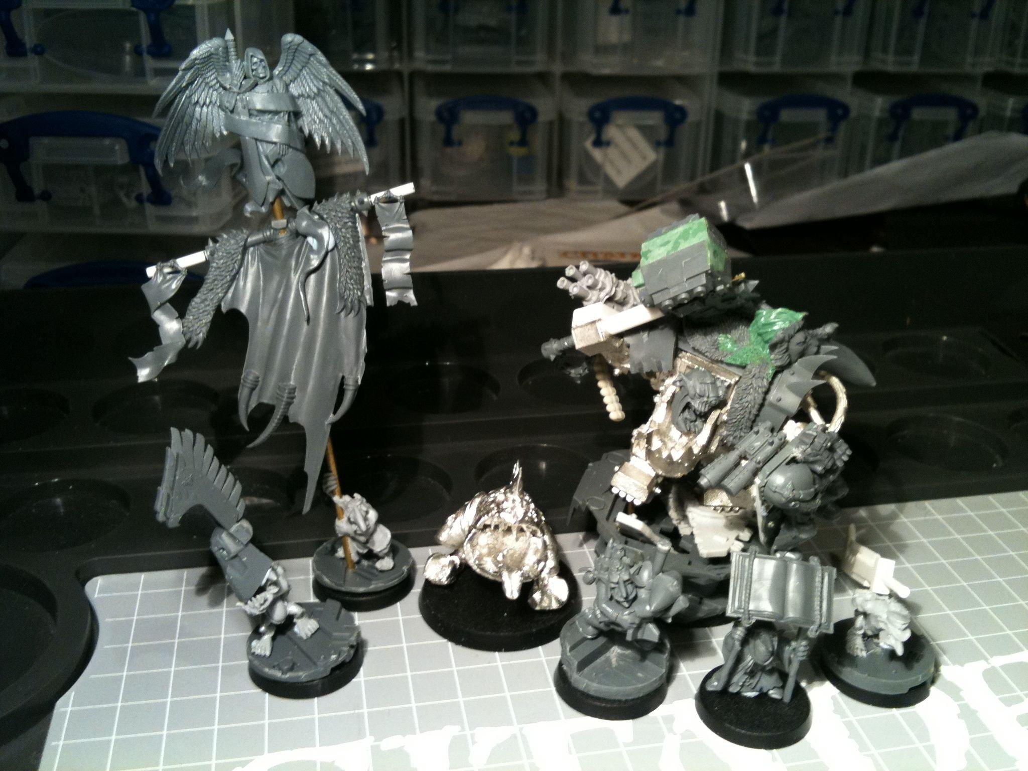 Da Dark Angelz, Mega-armour, Orks, Warboss, Work In Progress