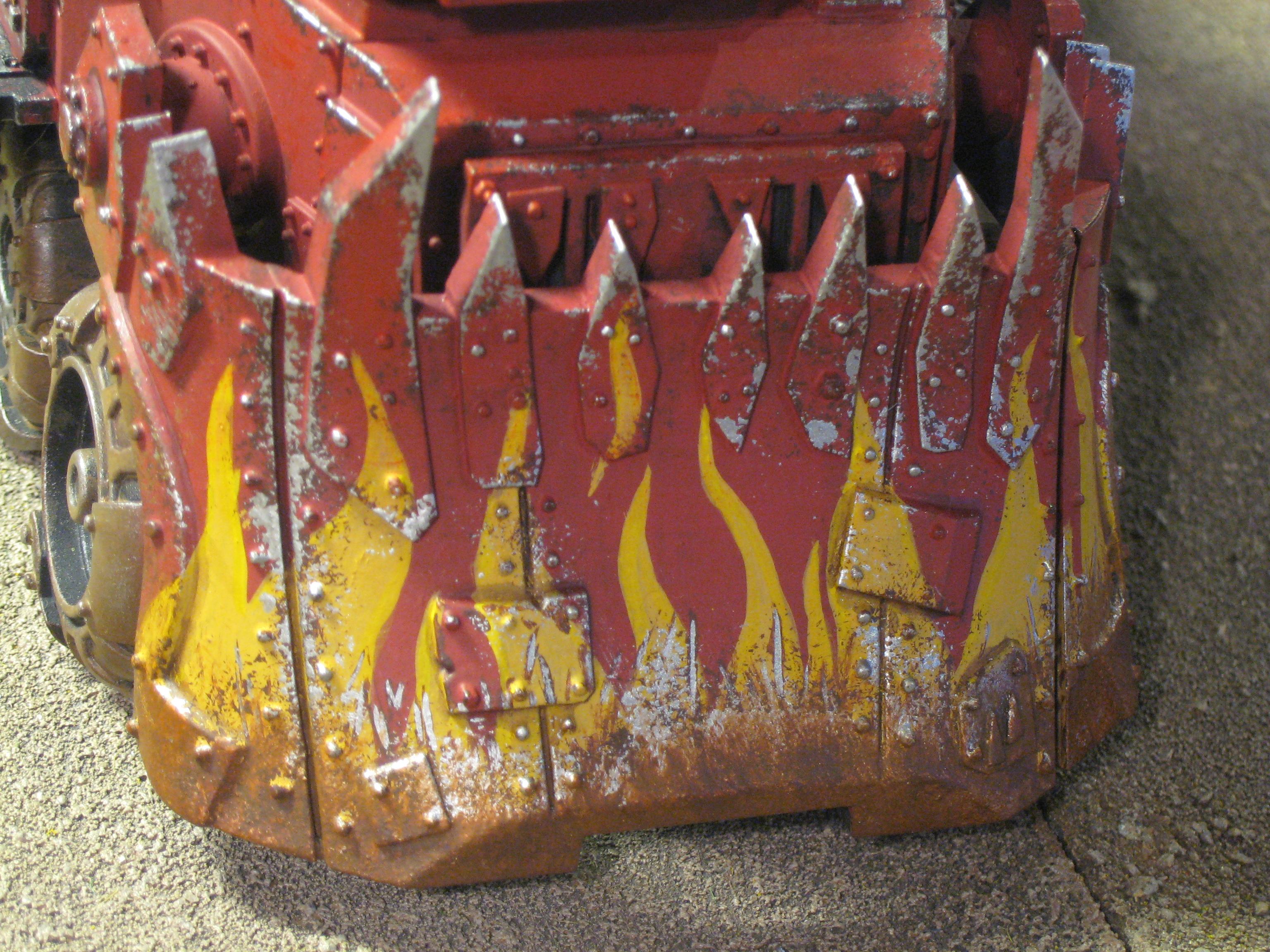 Battlewagon, Orks, Red Paint Job, Warhammer 40,000, Zoom Zoom Boom