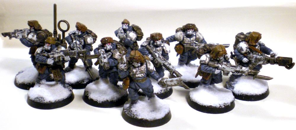 Imperial Guard, Pig Iron Heads, Snow Bases, Warhammer 40,000