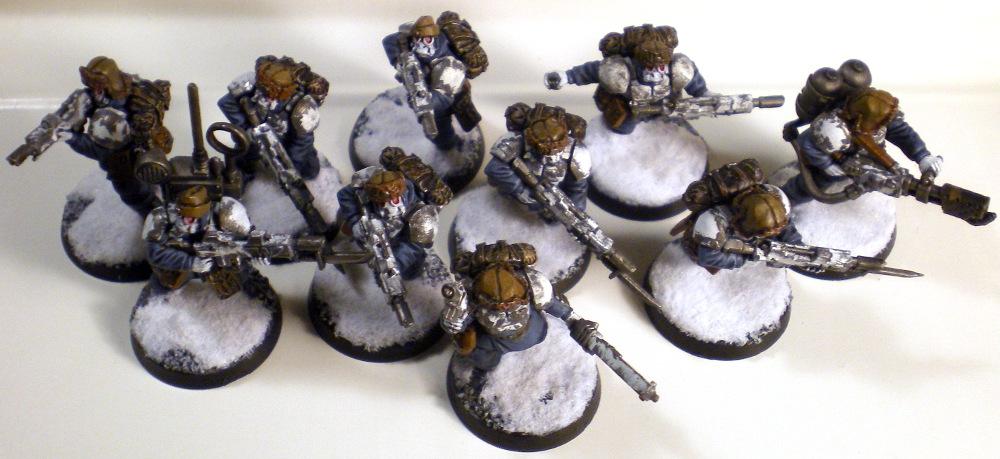 Astra Militarum, Guard, Imperial, Pig Iron Heads, Snow Bases, Warhammer 40,000