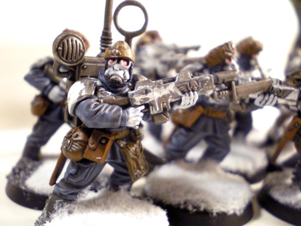 Imperial Guard, Pig Iron Heads, Snow Bases, Warhammer 40,000