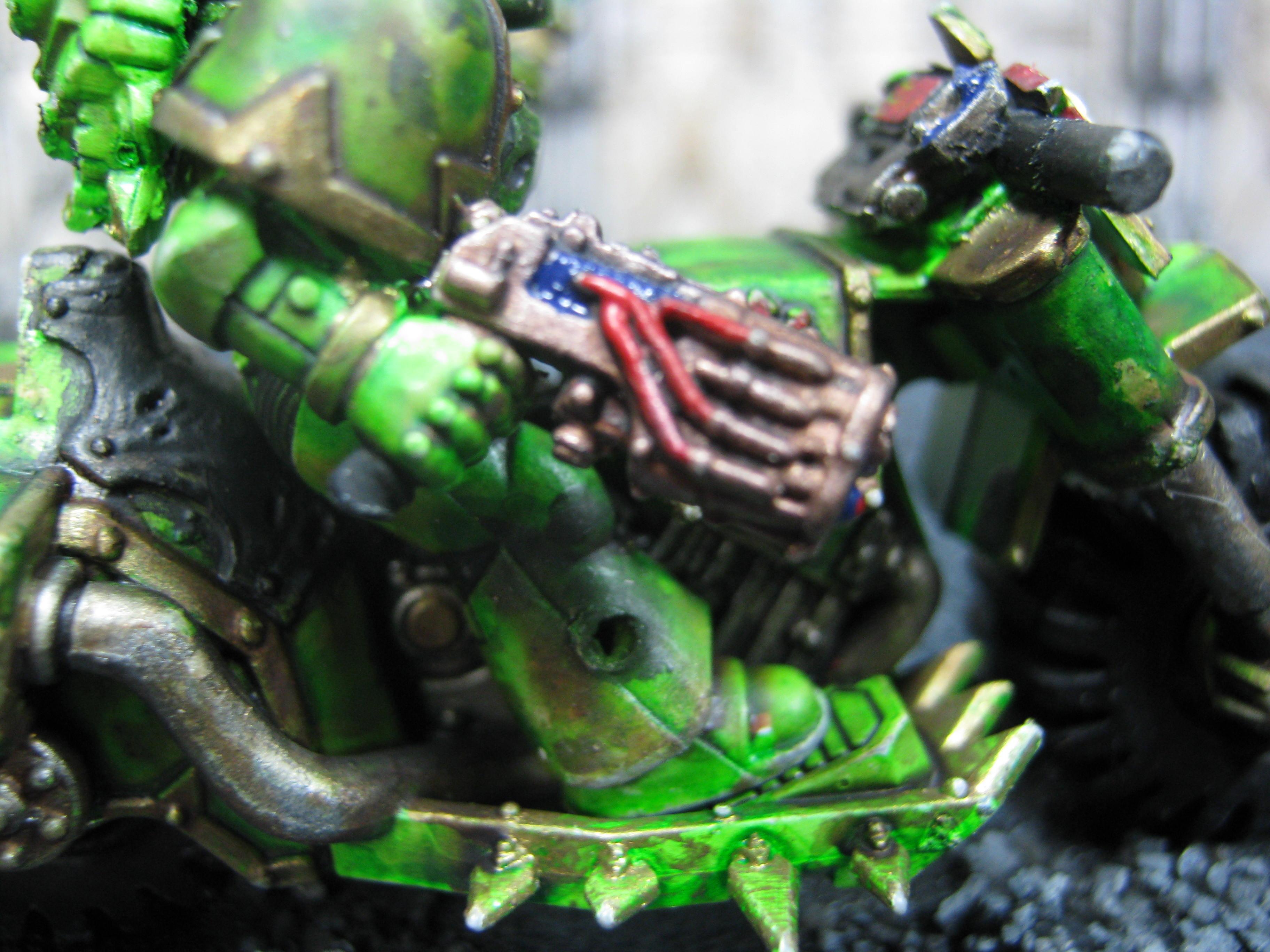 Chaos Bikes, Chaos Space Marines, Conversion, Death Guard, Nurgle, Plague Marines, Warhammer 40,000