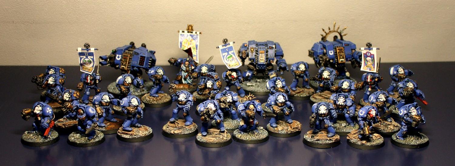 Dreadnought, First Company, Space Marines, Terminator Armor, Ultra Marines, Warhammer 40,000