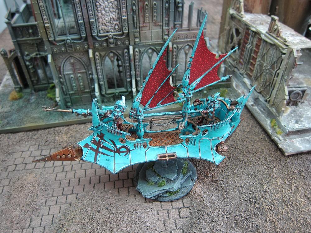 Battle Damage, Blue, Conversion, Dark Eldar, Raider, Rust