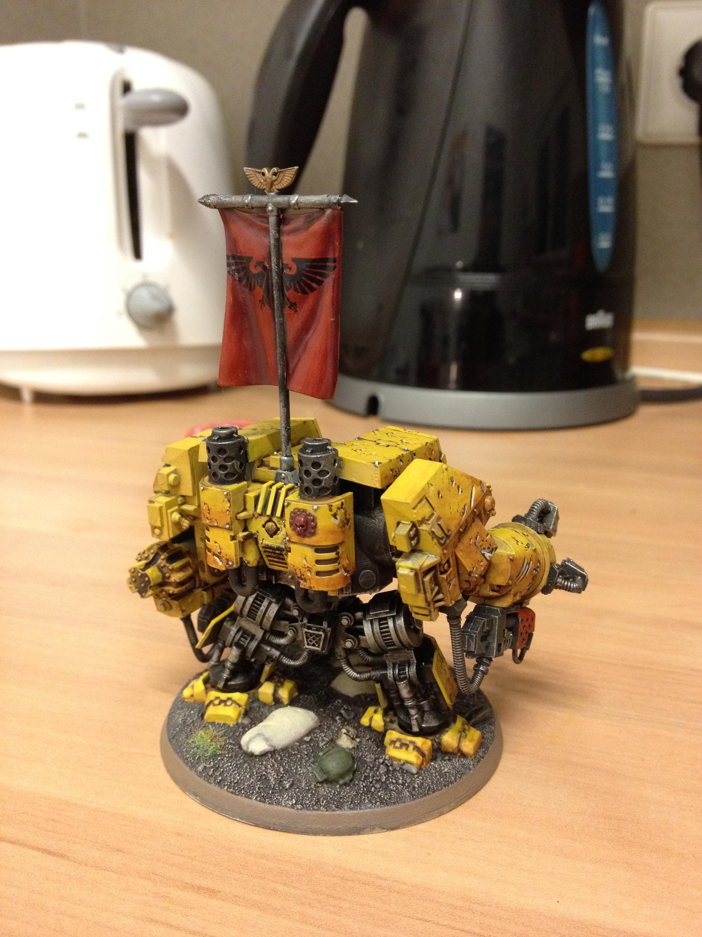 Dreadnought, Imperial Fists, Space Marines, Warhammer 40,000, Weathered