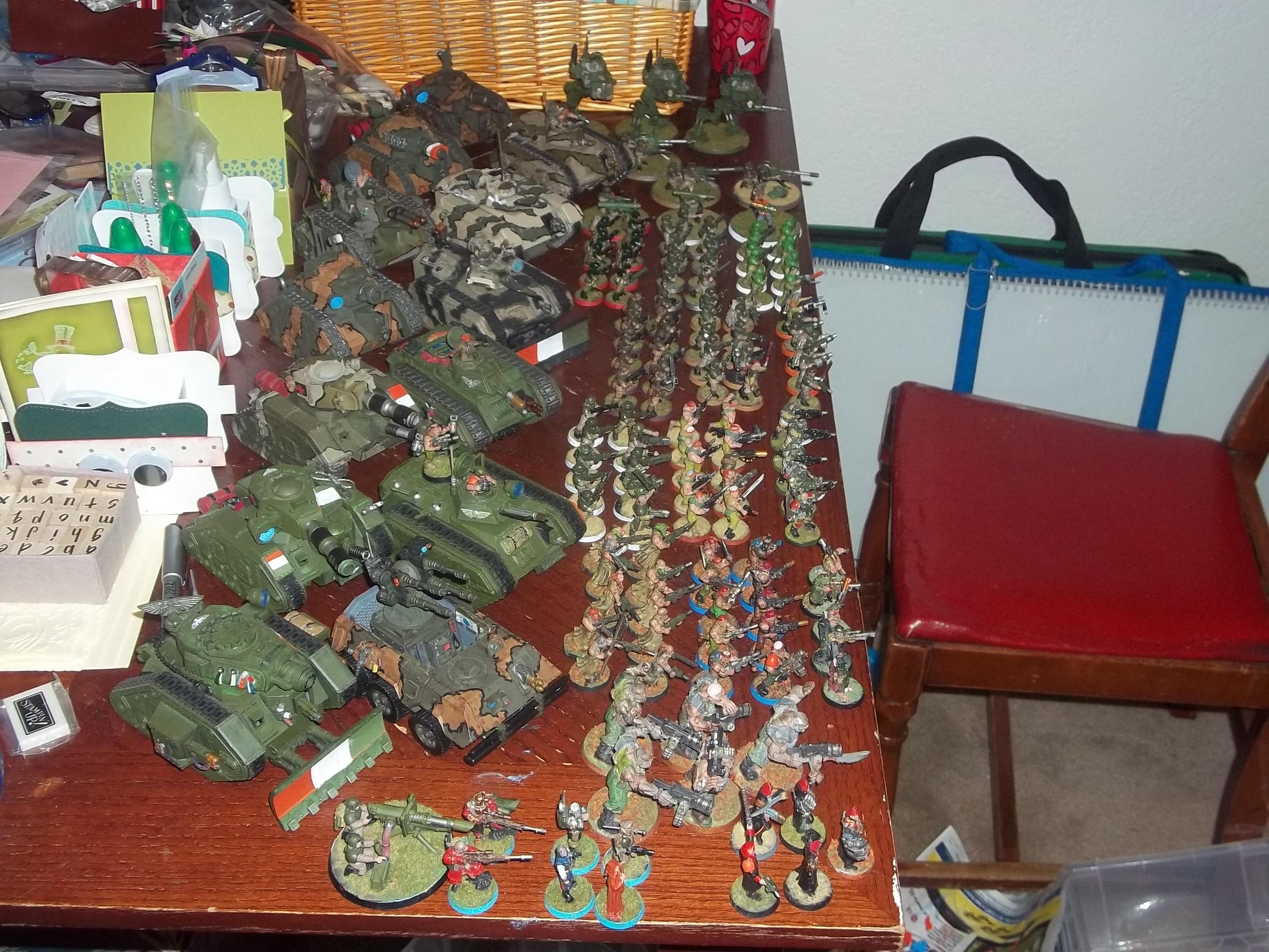 Complete army being pushed out by the papercraft