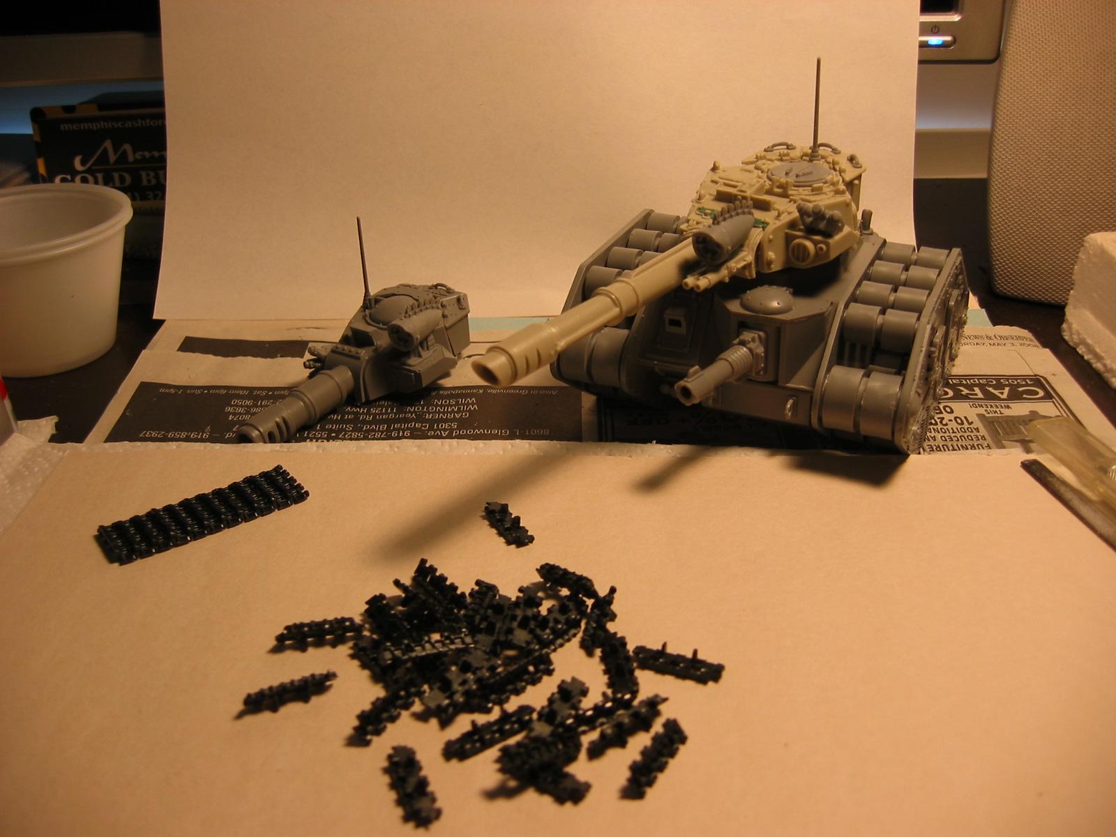 Imperial Guard, Leman Russ, Tank Track, Vanquisher, Work In Progress