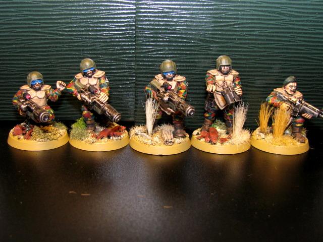 3rd, Belgium, Camouflage, Command Squad, Conversion, Darkon, Imperial Guard, Veteran, Warhammer 40,000, Work In Progress