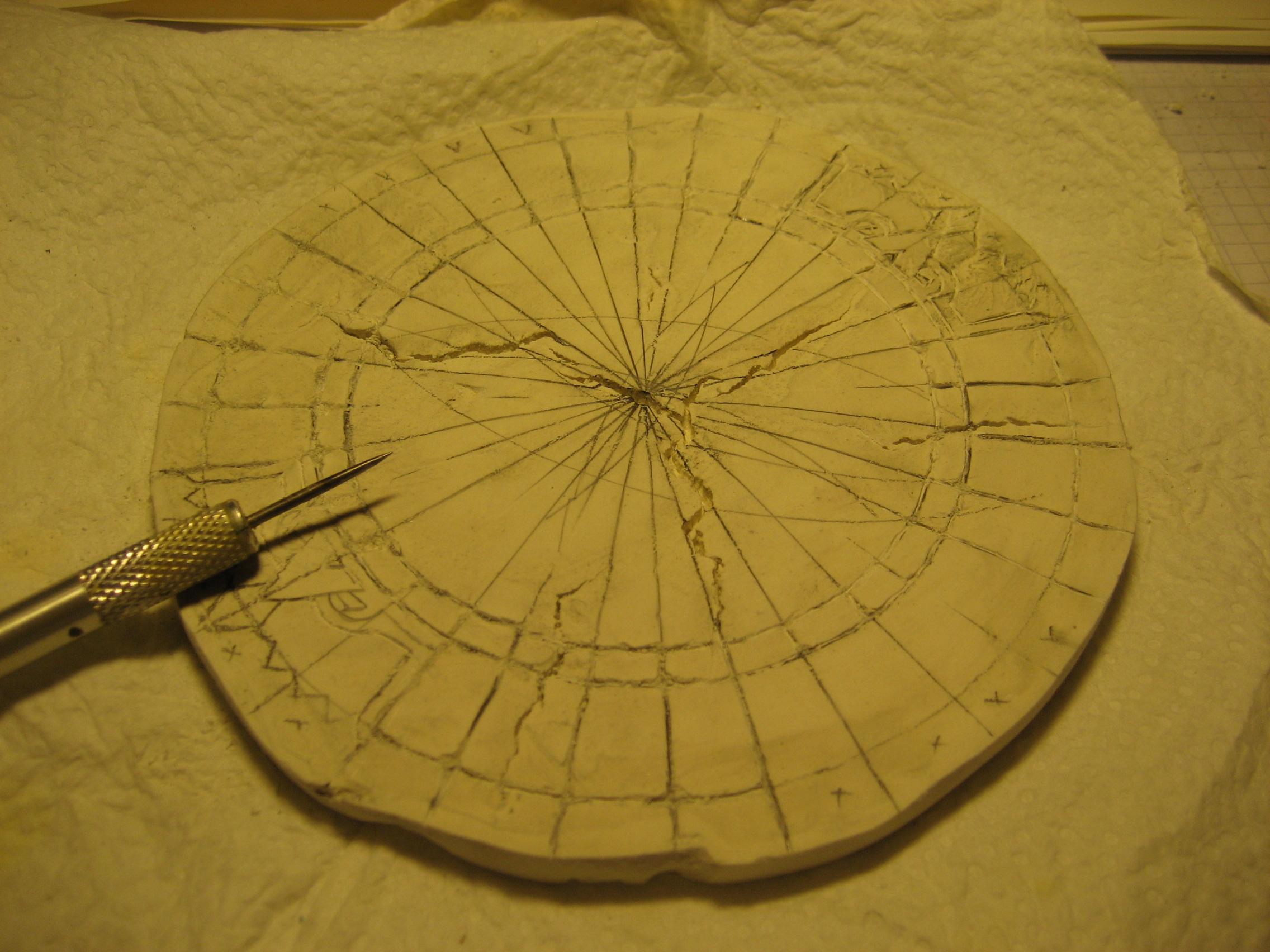 Scribing the stone base