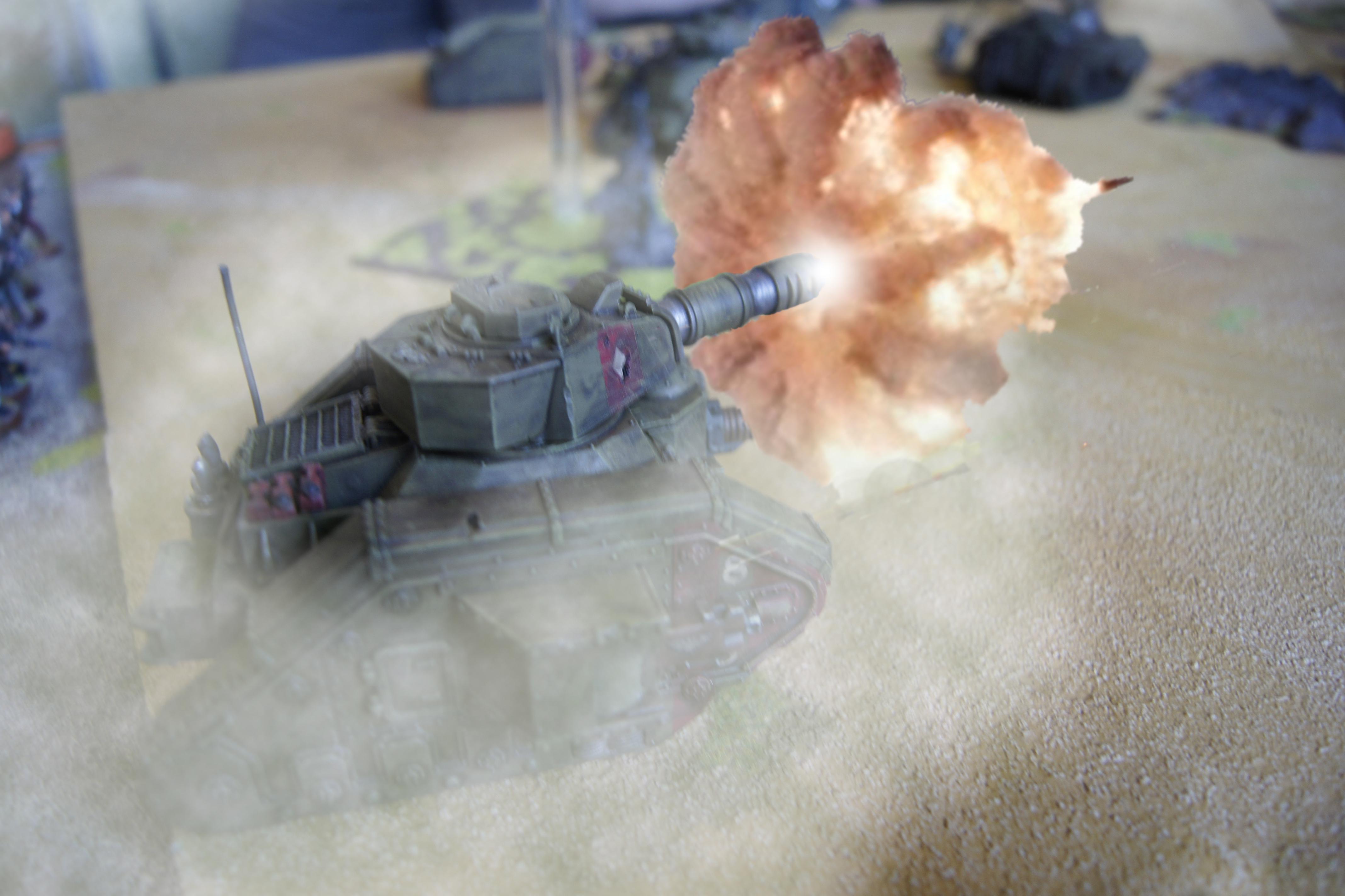 Leman Russ, Mist, Muzzle Flash, Photoshop, Smoke, Victory