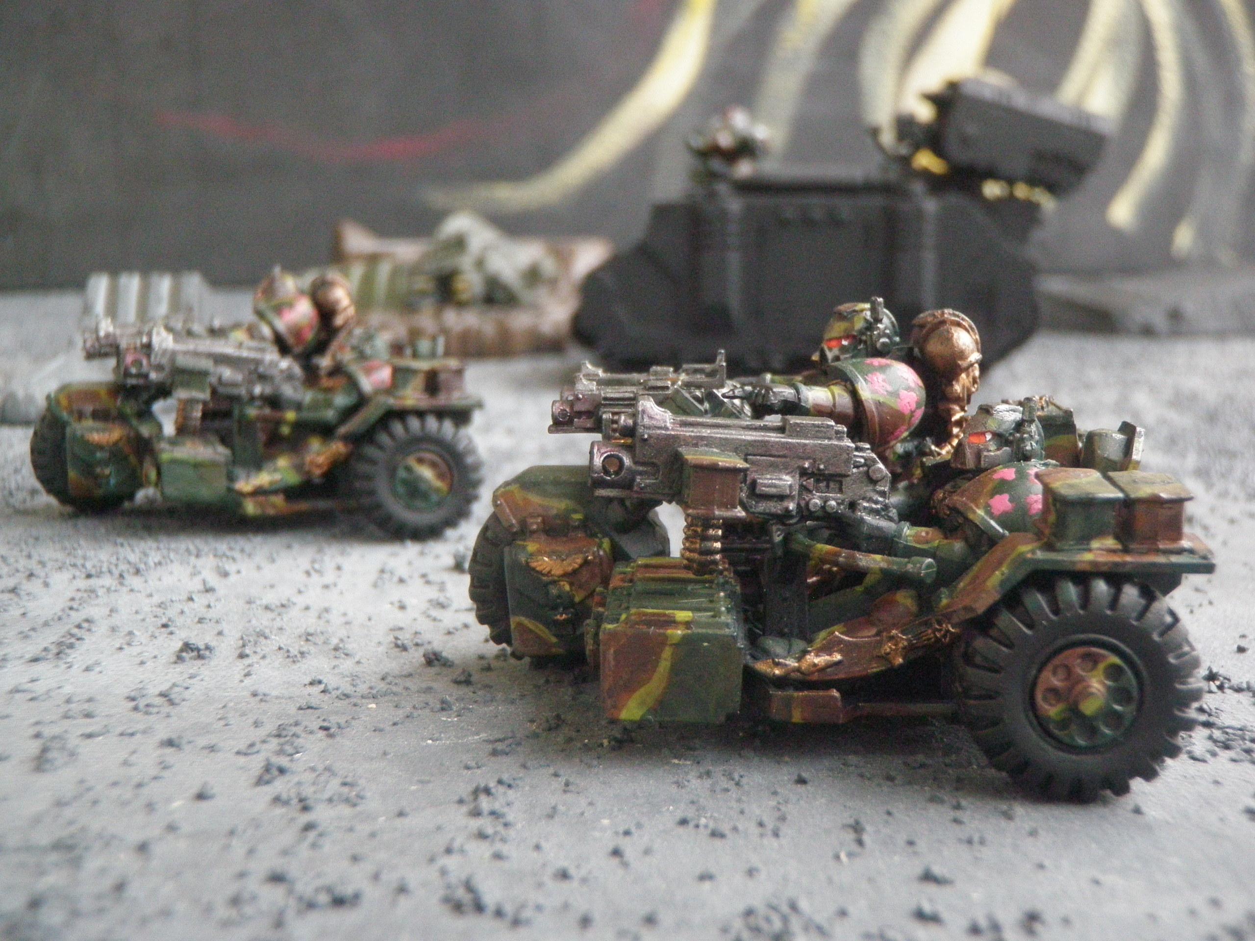 Assault Bikes, Bike, Camouflage, Heavy Bolter, Pointing Finger, Space Marines