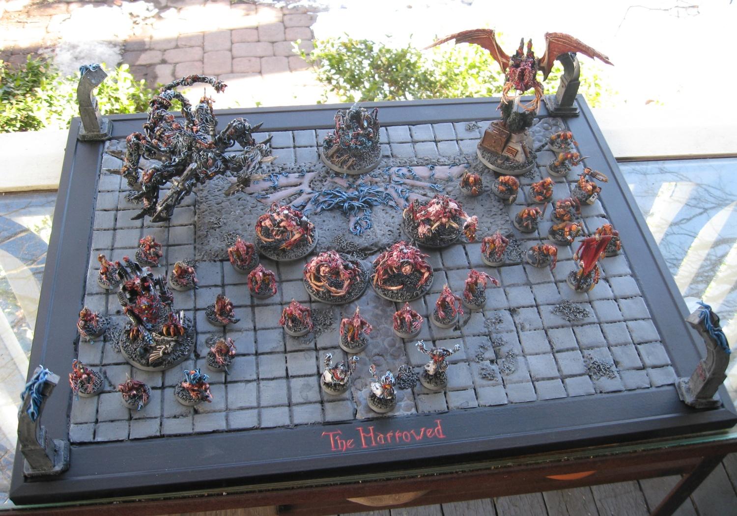 Army, Chaos, Daemons, Display Board, Harrowed, Lesser Daemons, Painted, Soul Grinder, Terrain, Warhammer 40,000