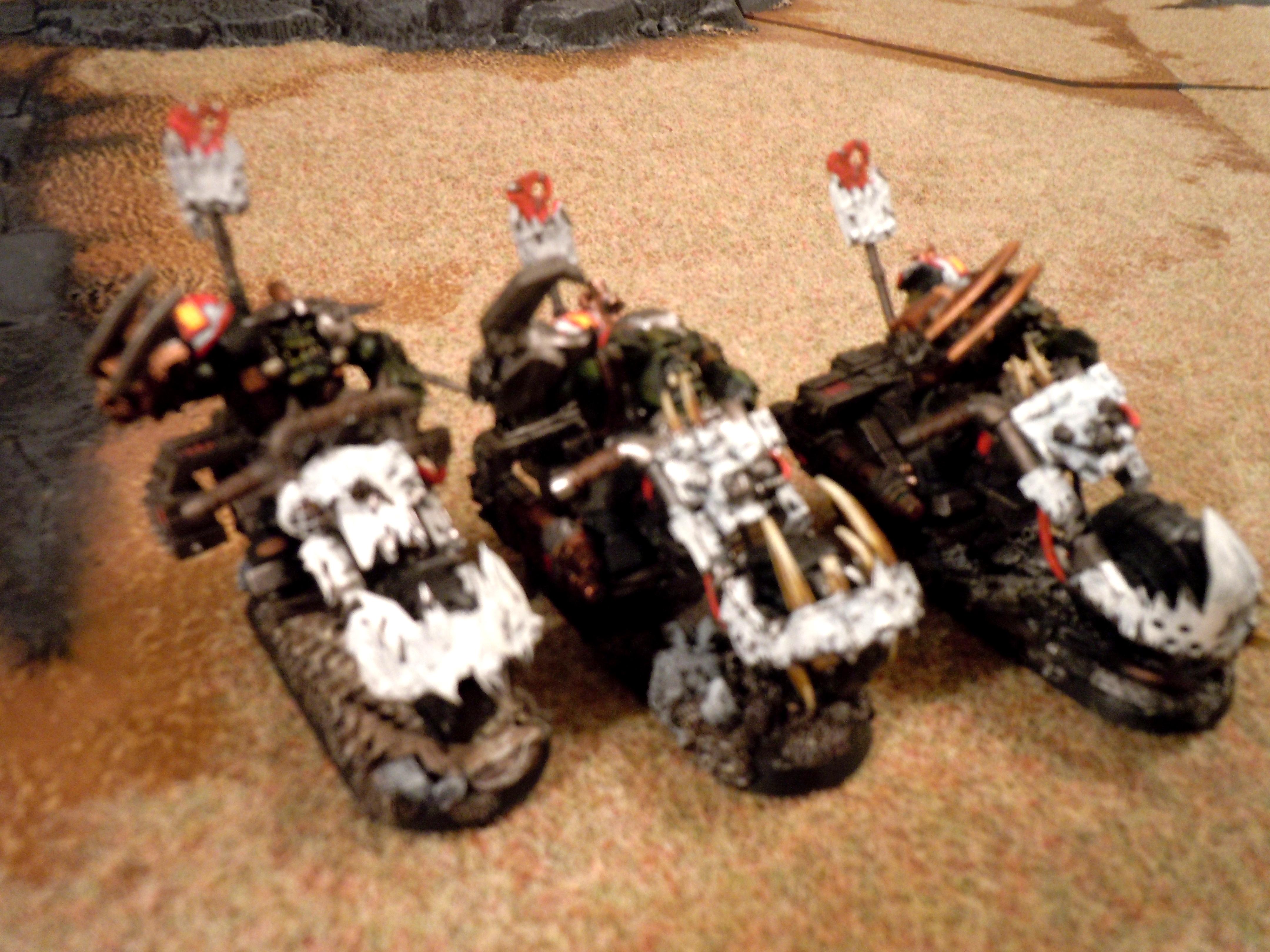 Ork Bikers, Orks, Nobz with power klaws