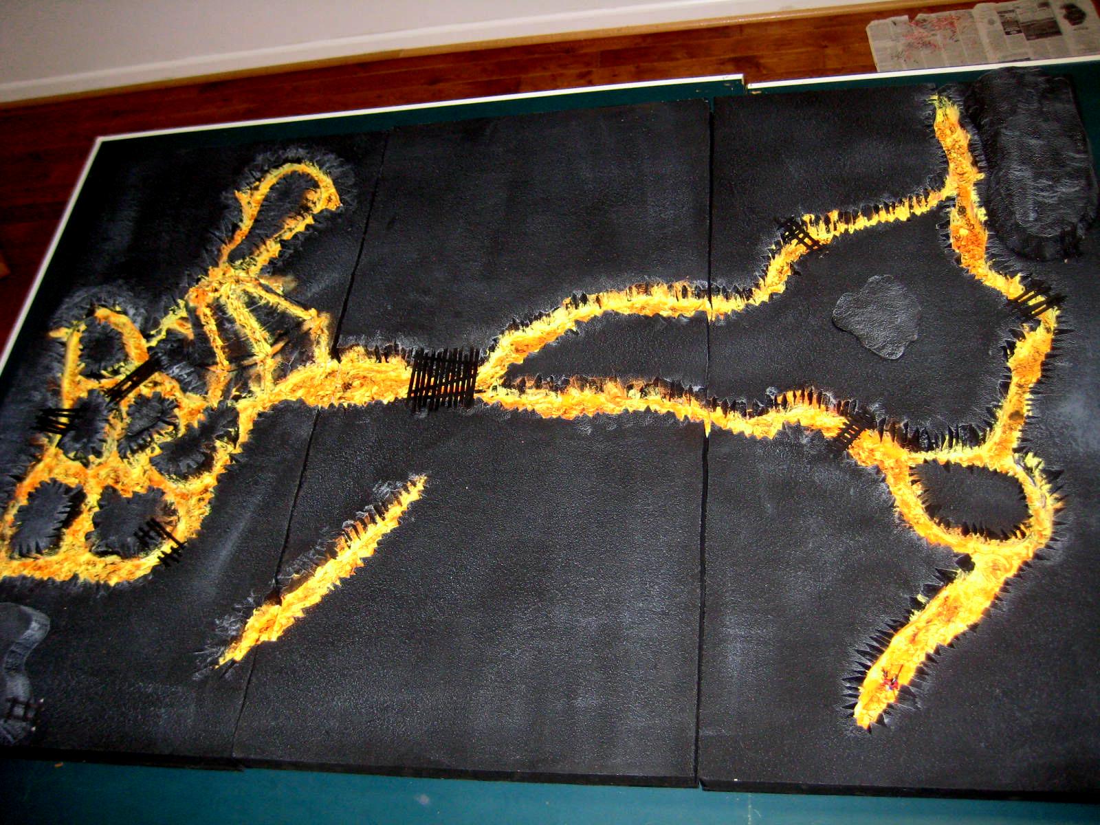 Board, Field, Lava, River, Terrain, Volcano