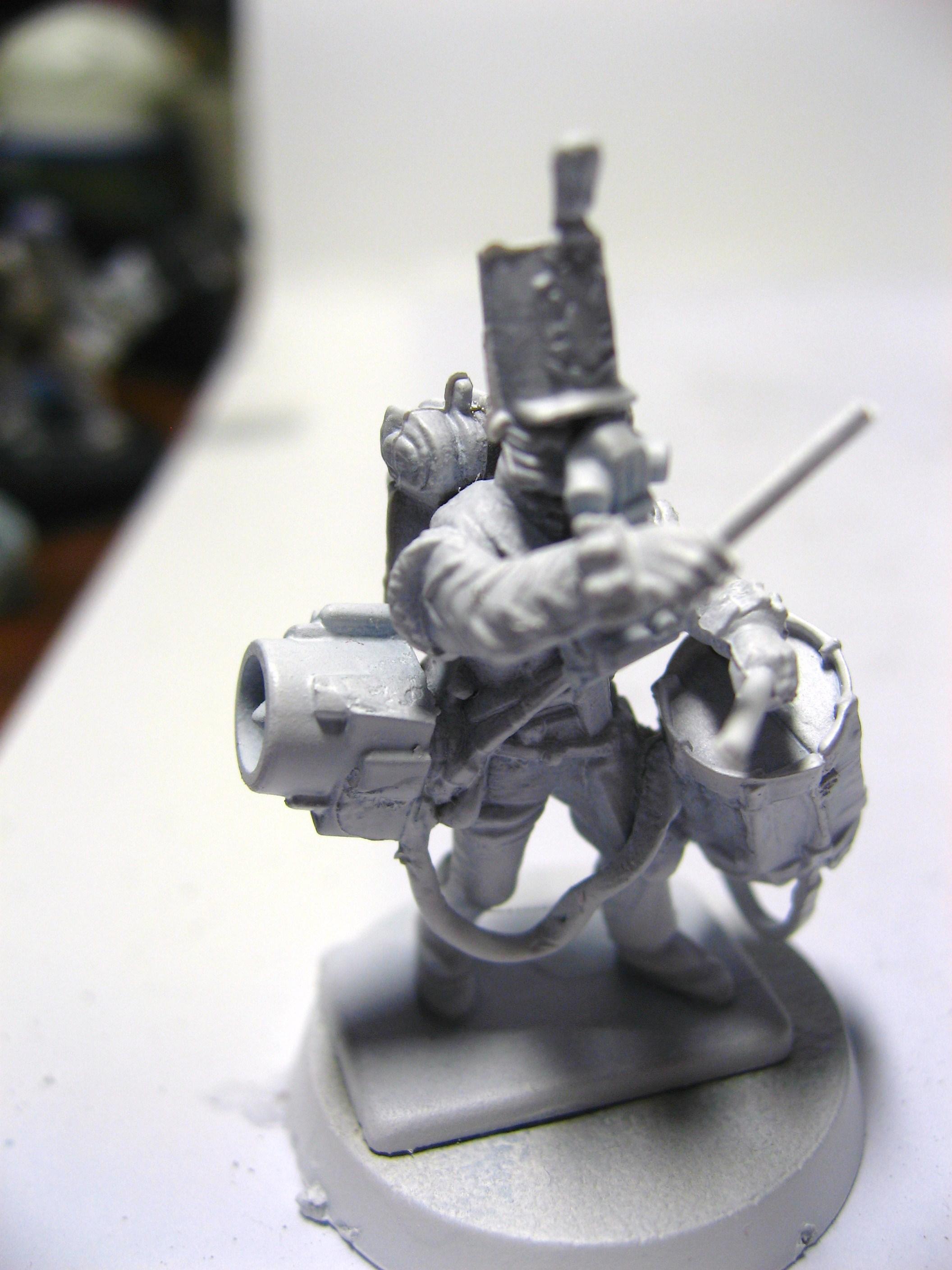 Musician, Drummer boy 40k style; with boom box (part of missle launcher)
