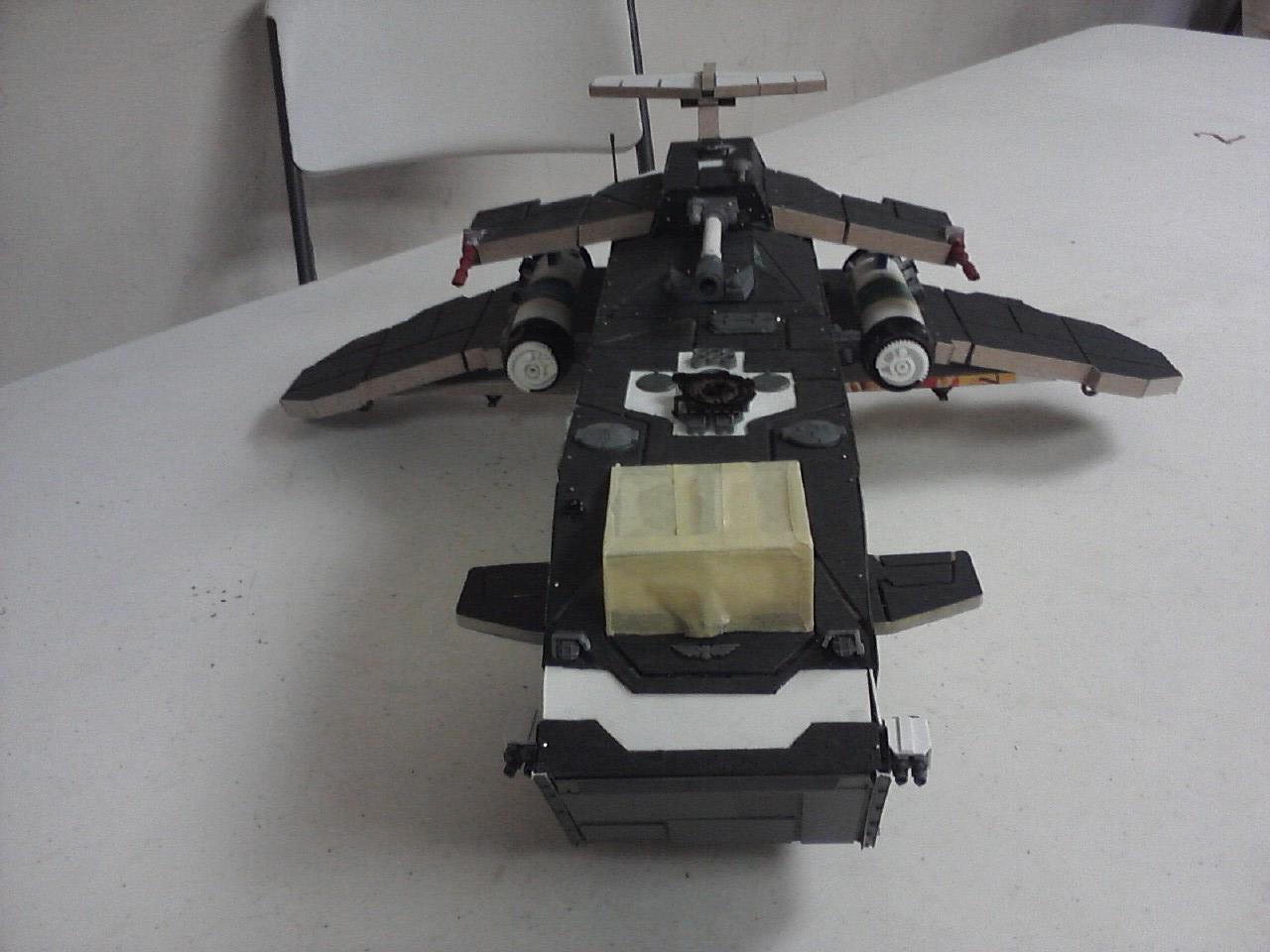 A front shot of the model (The cockpits is taped in prepration of spray painting tomorrow)