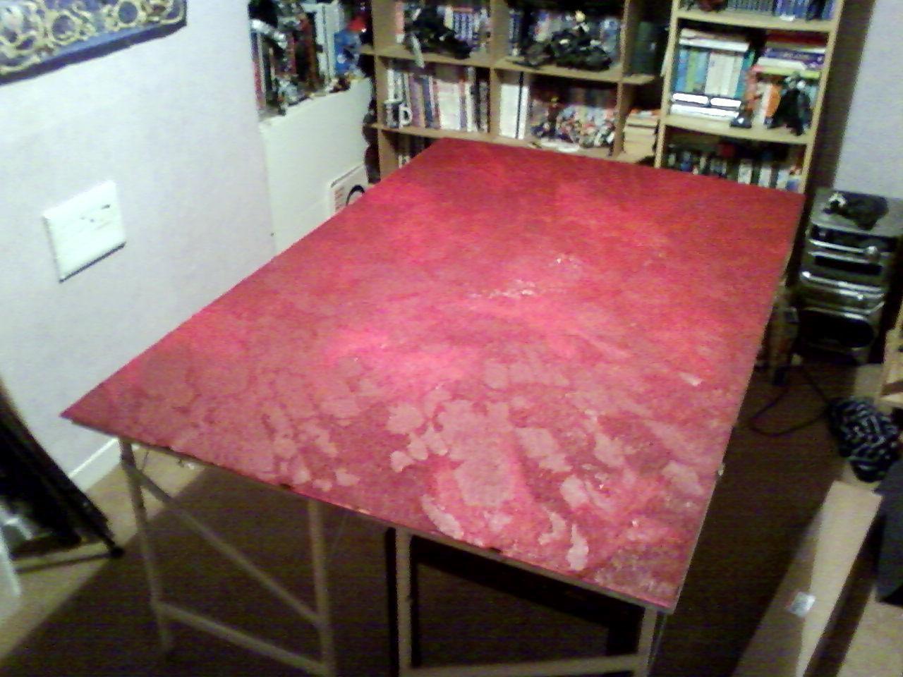 first coat of base crimson red