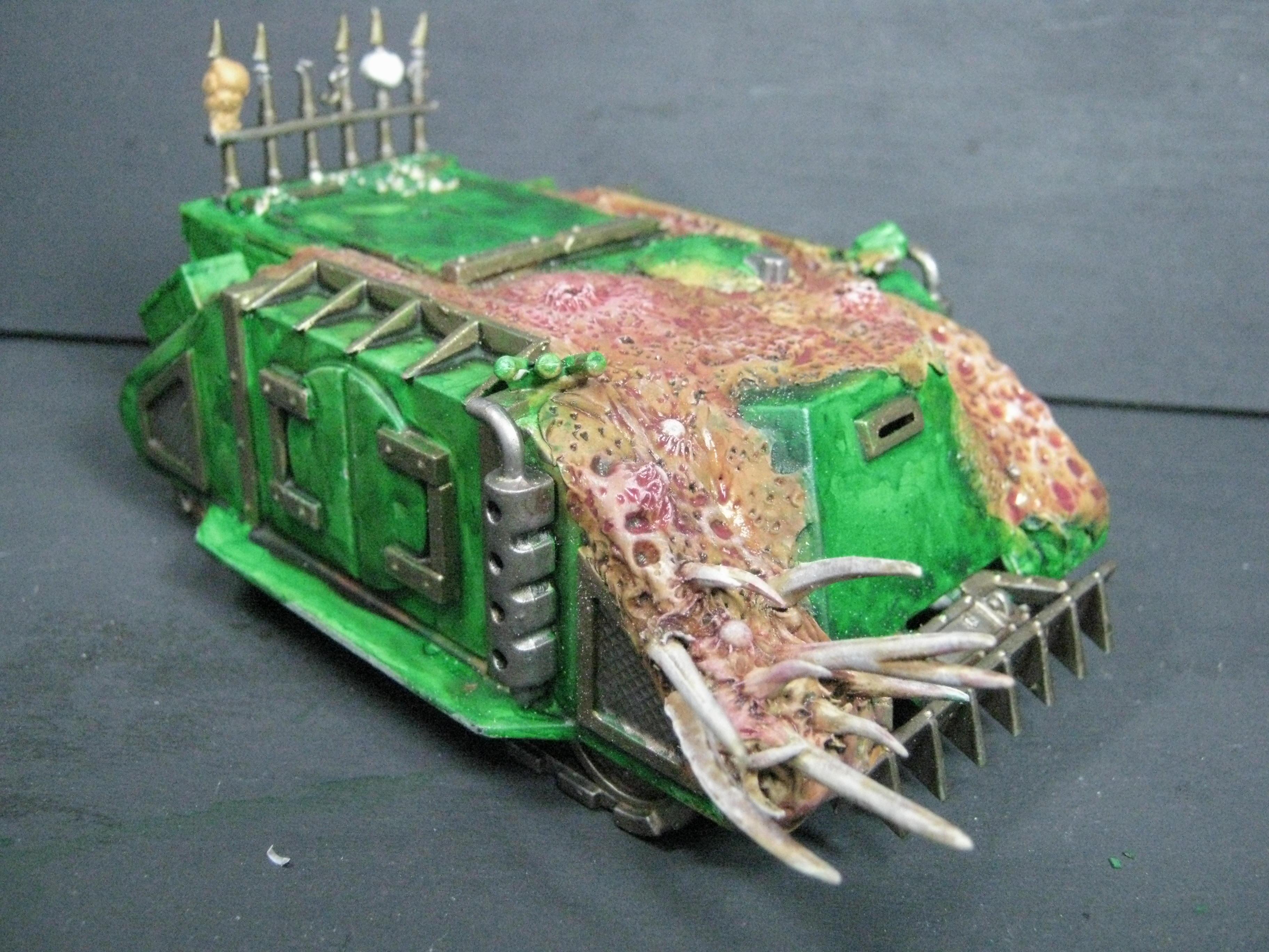 Chaos Rhino, Chaos Space Marines, Conversion, Death Guard, Greenstuff, Nurgle, Plague Marines, Warhammer 40,000