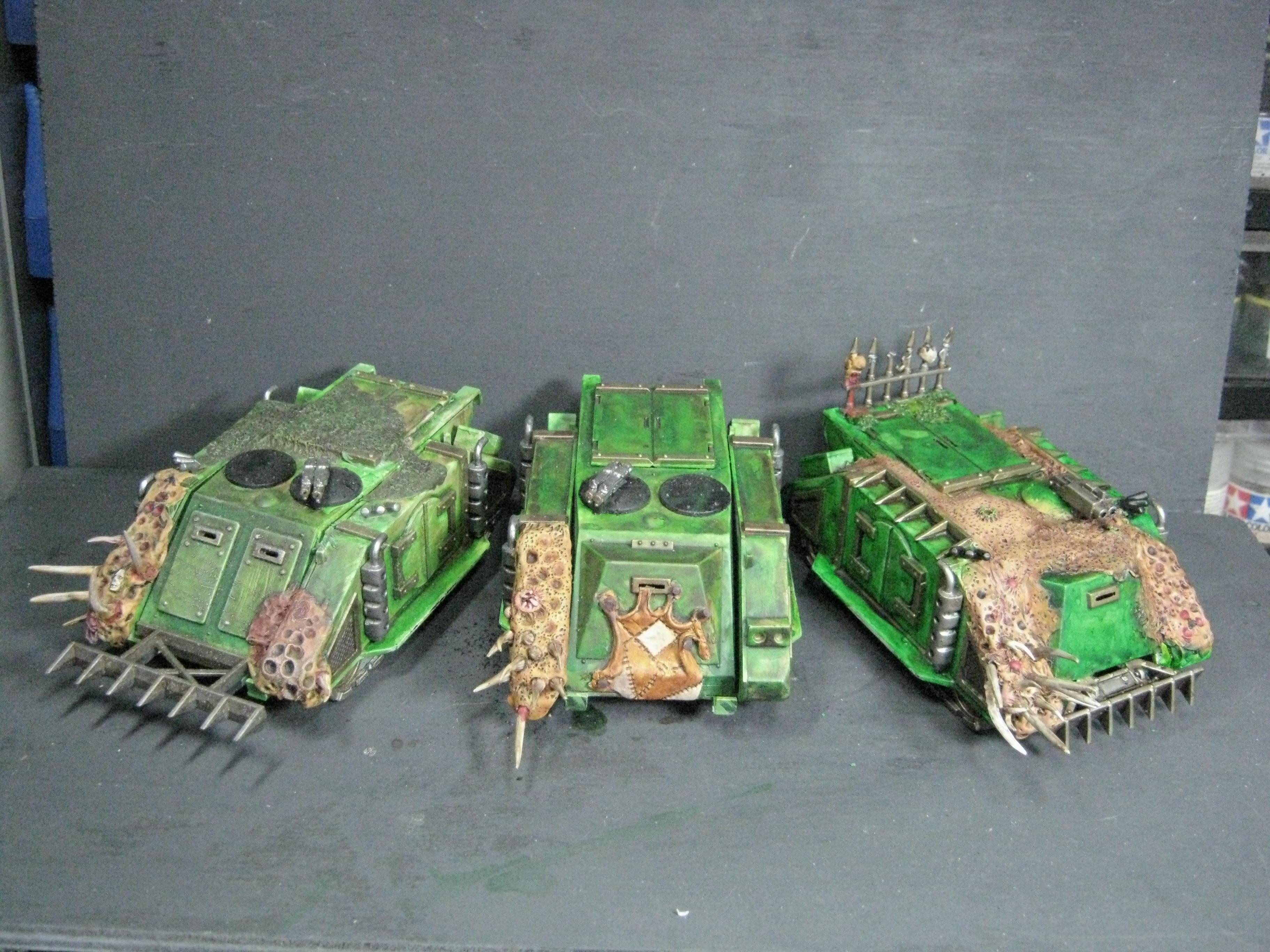Chaos Rhino, Chaos Space Marines, Conversion, Death Guard, Greenstuff, Nurgle, Plague Marines, Warhammer 40,000