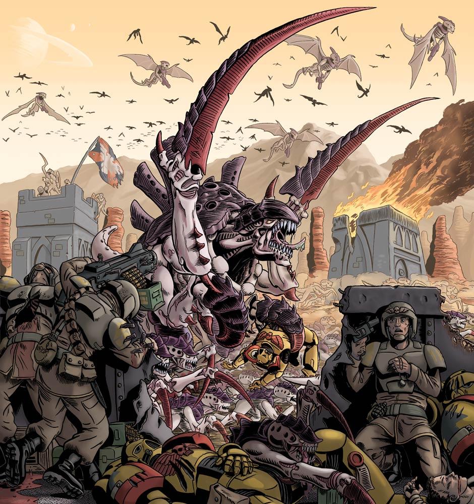 Cadians, Comic, Imperial Fists, Tyranids, Warhammer 40,000