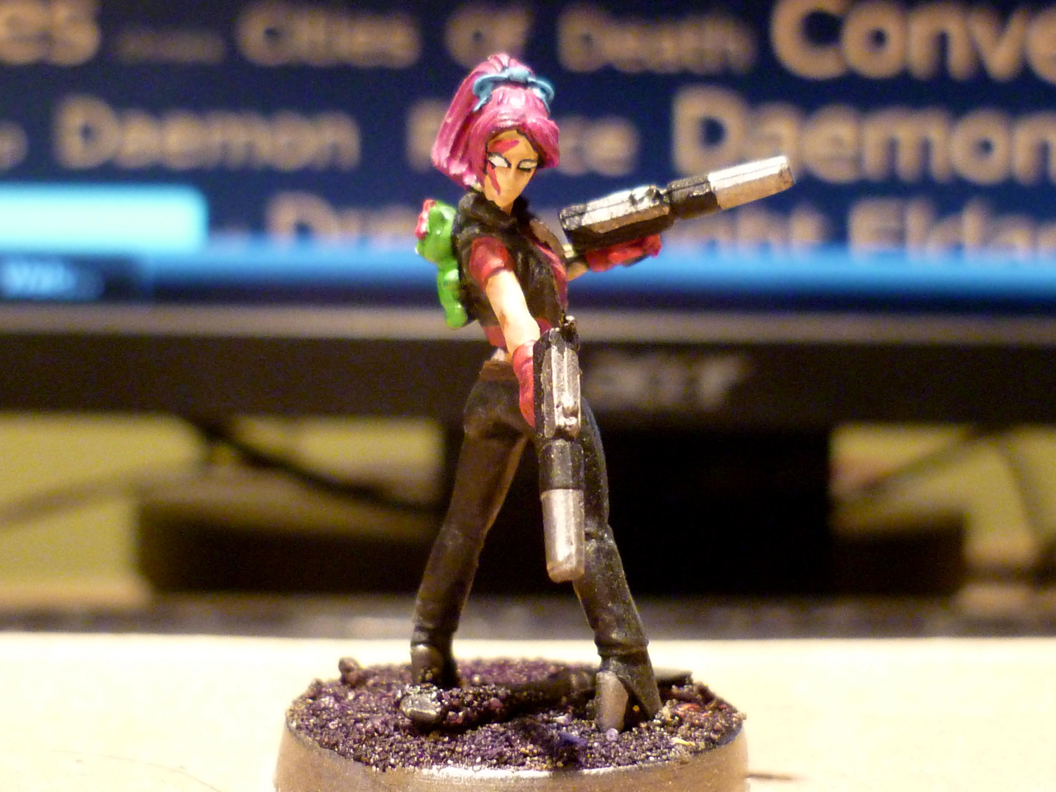 Escher, Necromunda, hasslefree escher ganger with silenced auto pistols