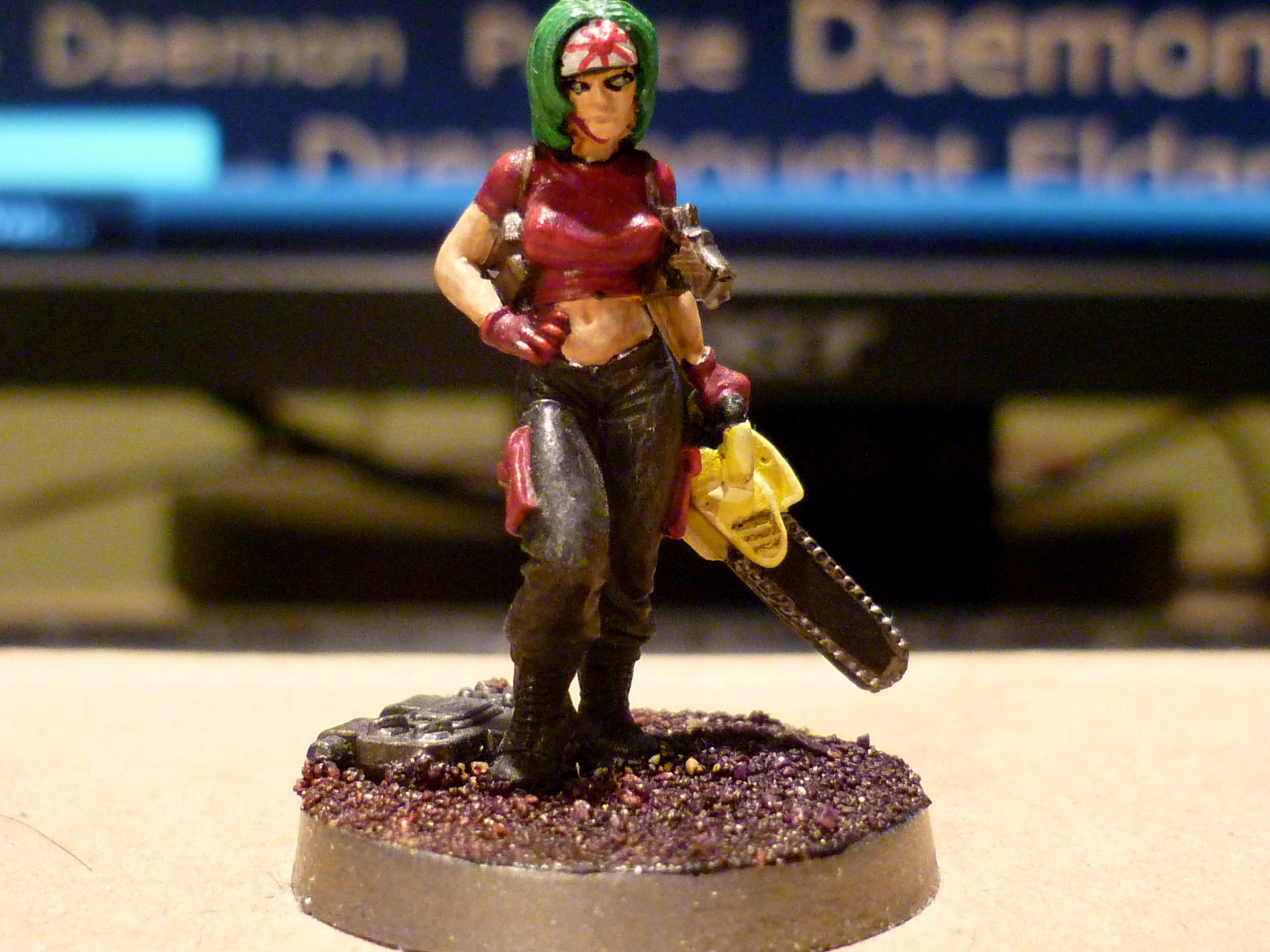 Escher, Necromunda, hasslefree escher ganger with chainsword
