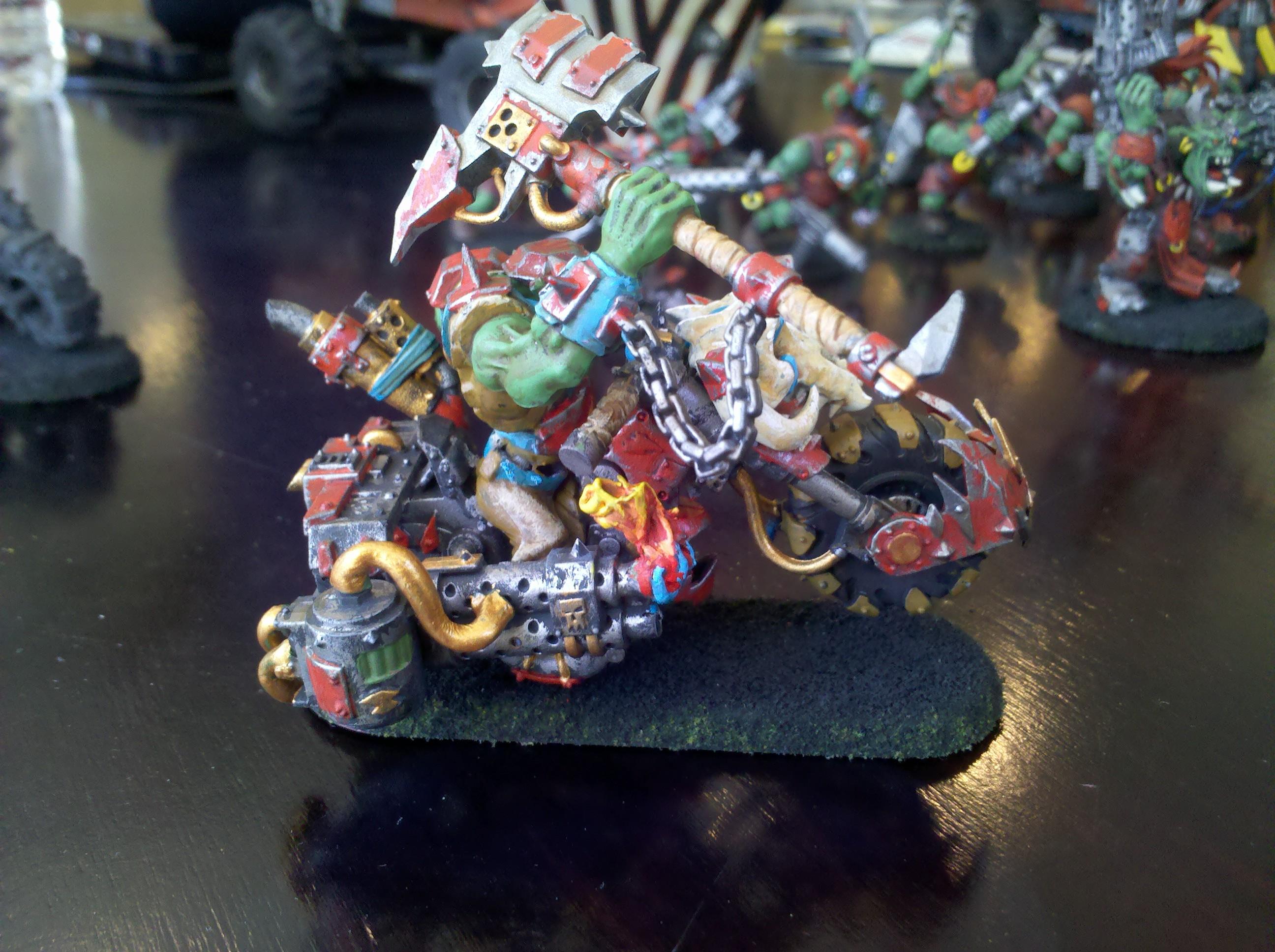Orks, Nob BIker Conversion w/scorcha Combi