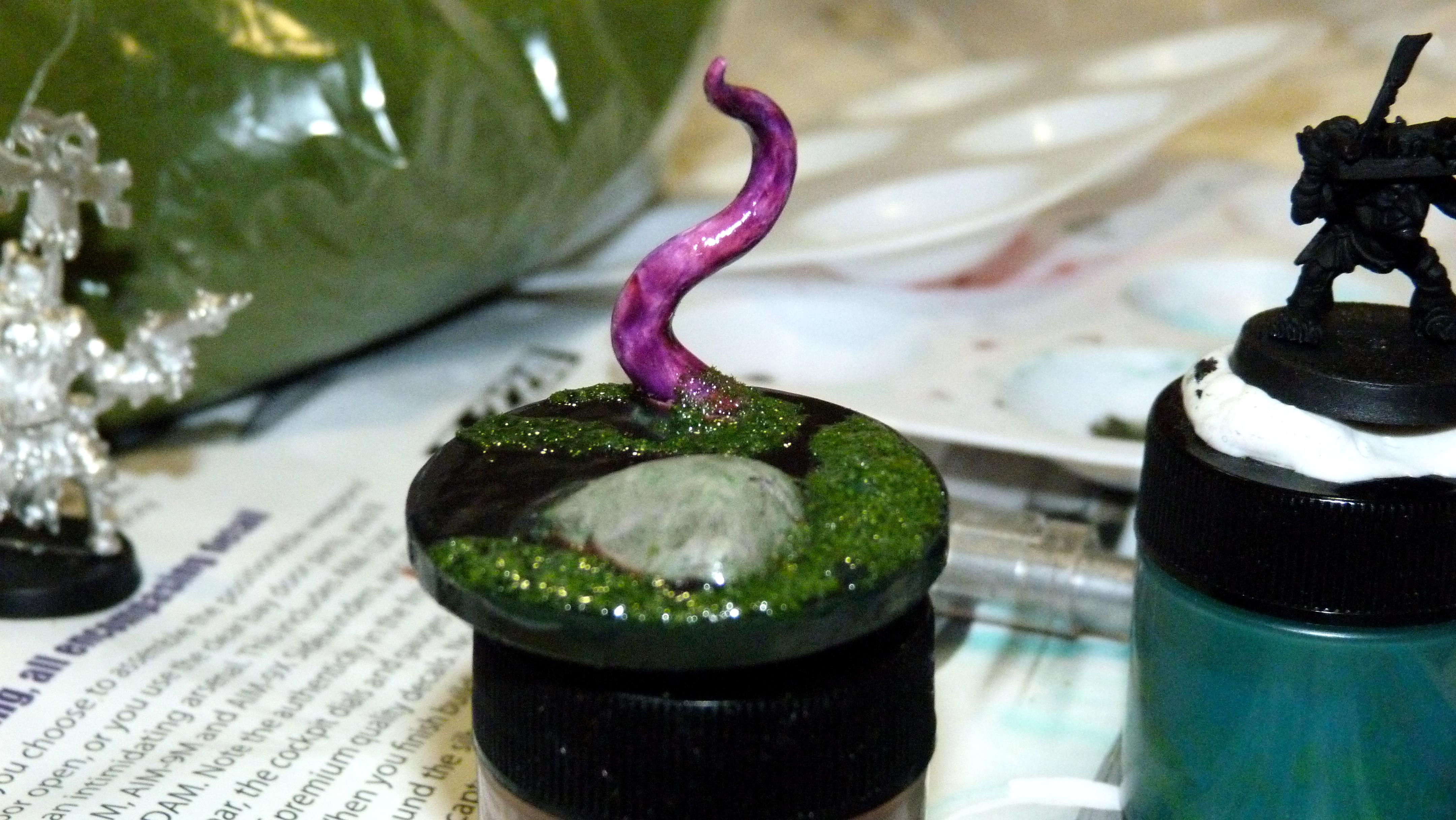 Base with tentacle, swamp water, algae, and stone