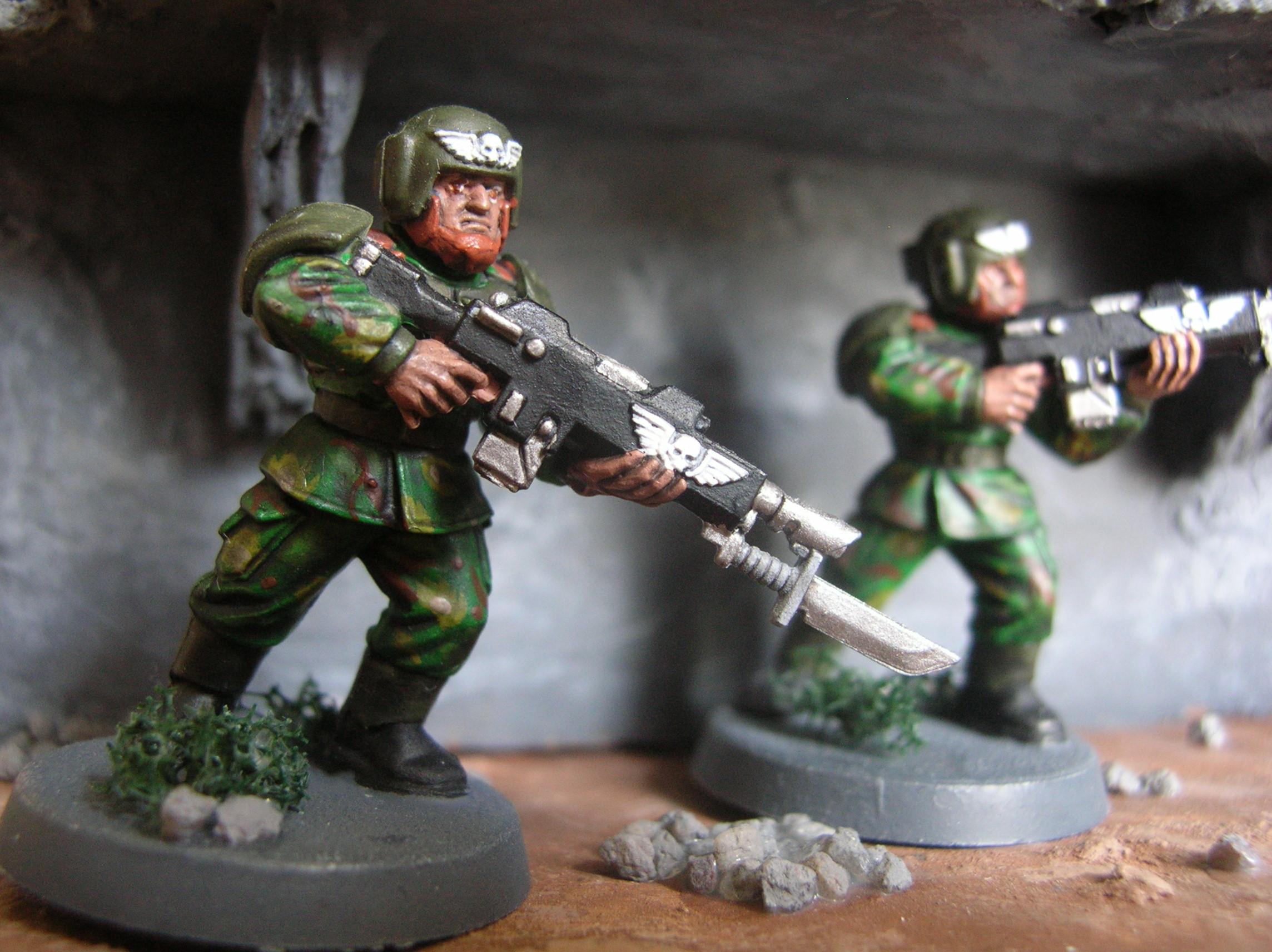 Cadian Shock Trooper, Camouflage, Imperial Guard, Lasgun, Warhammer 40,000
