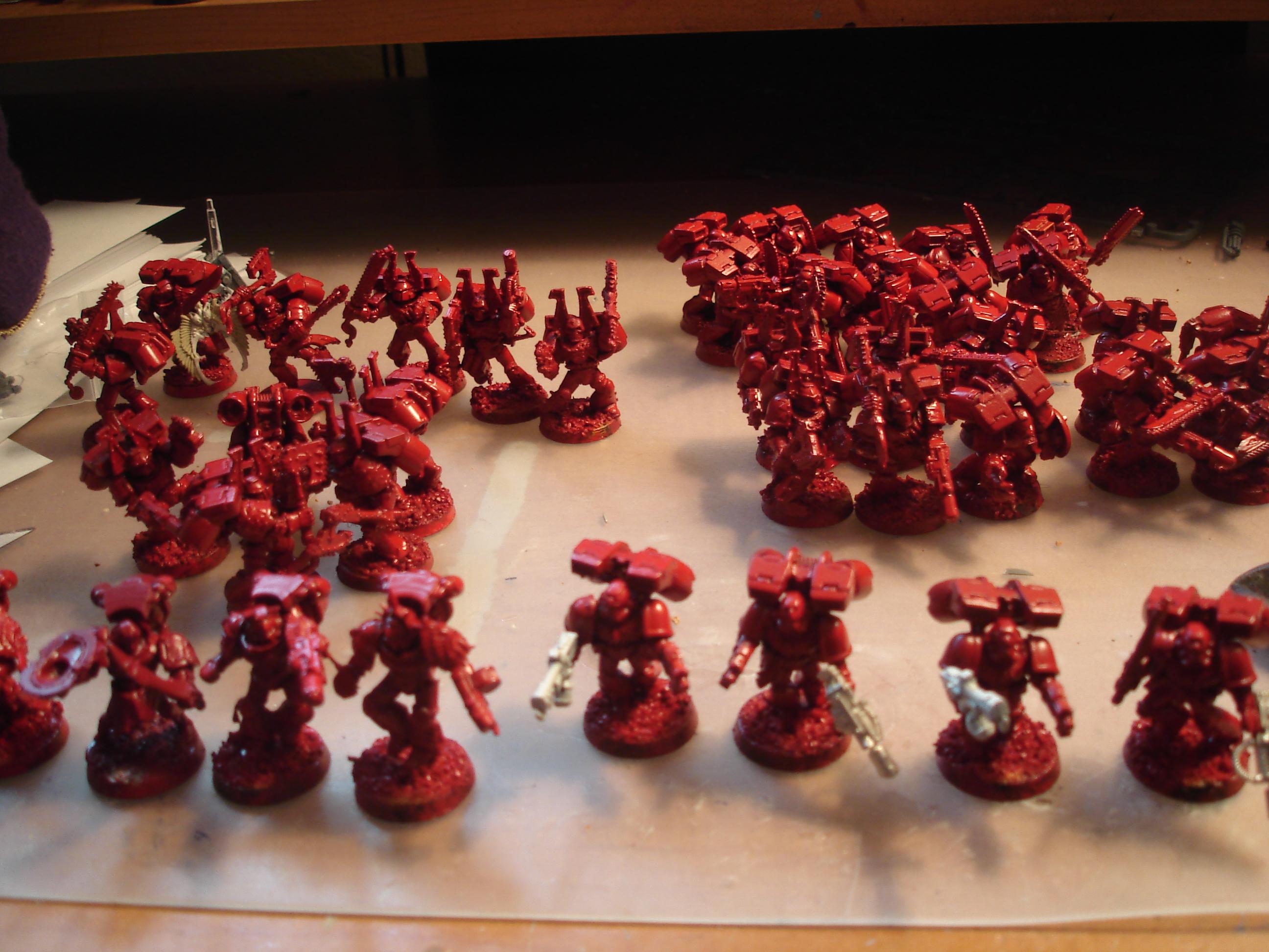 Blood Angels dried and ready to be painted
