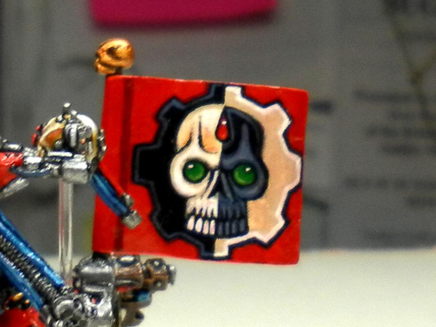 Adeptus Mech, Banner, Blood Angels, Freehand, Mark Tucker, Tech Marine, Tech Marine On Bike