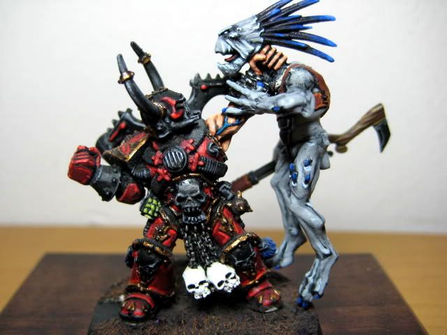 Chaos Space Marines, Duel, Games Workshop, Khorne, Kroot, Warhammer 40,000