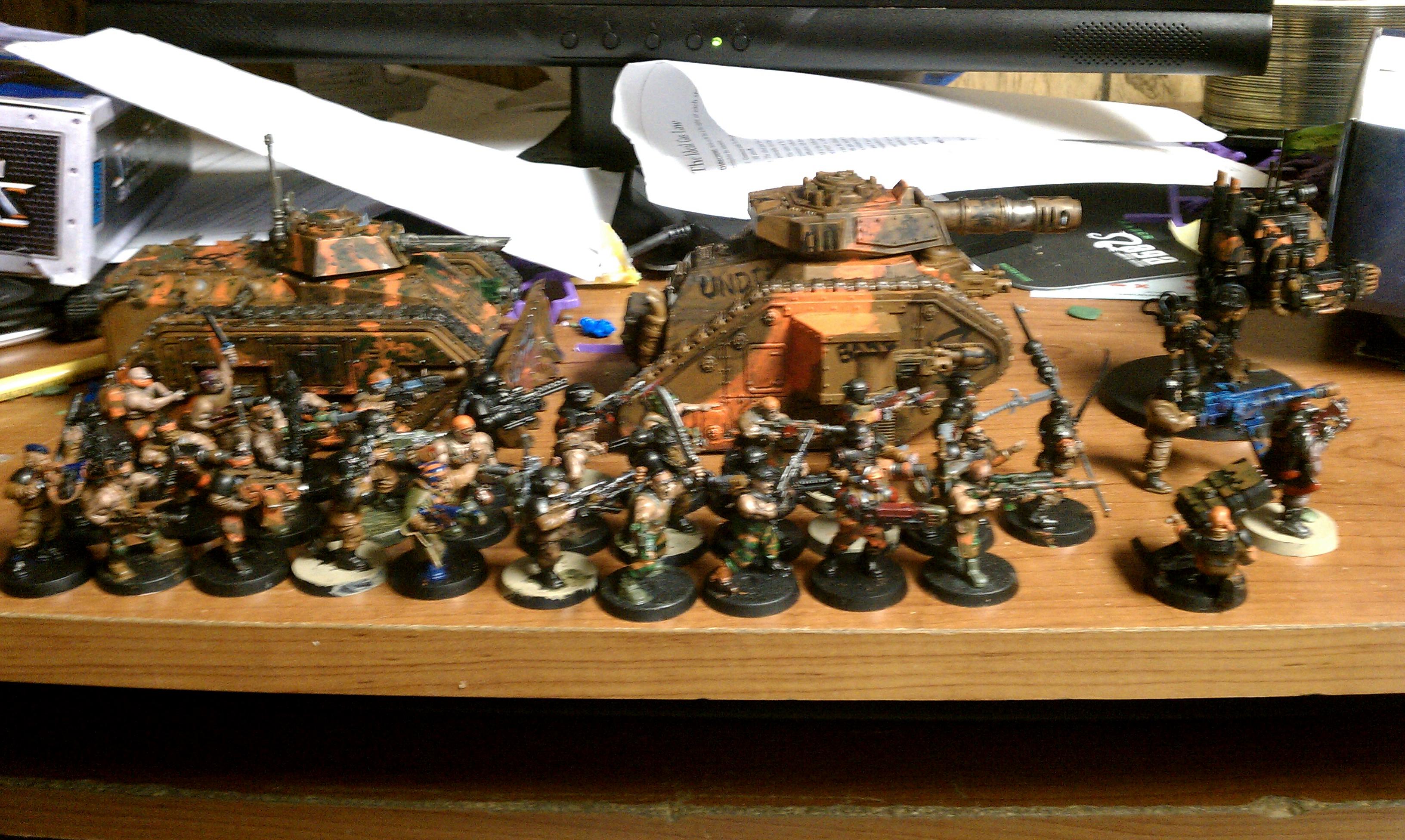 Chaos Guard Platoon On The Move, Heretic Guardsmen, Lost And The Damned