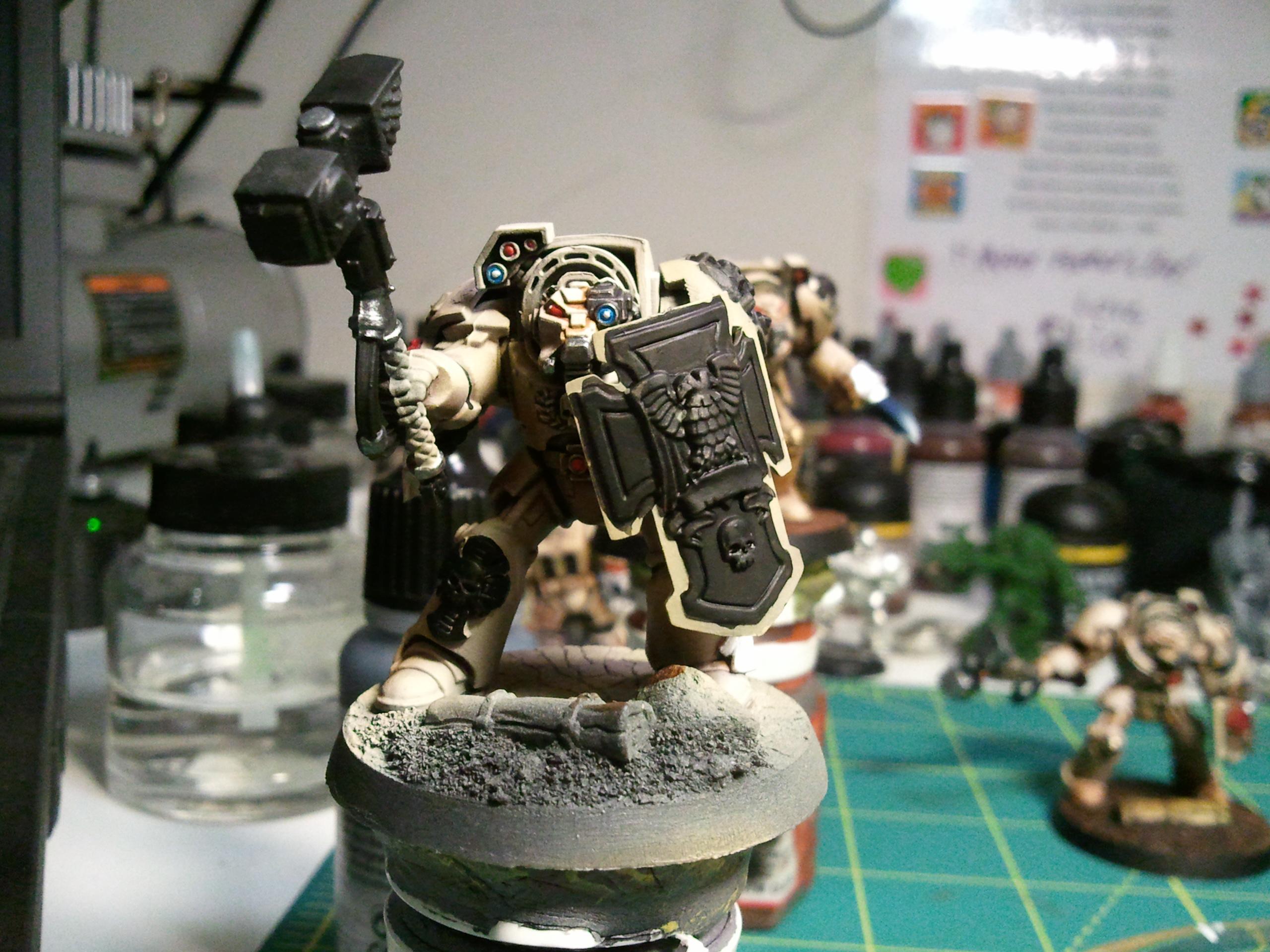 Dark Angels, Deathwing, Space Marines, Storm Shield, Terminator Armor, Thunder Hammer, White