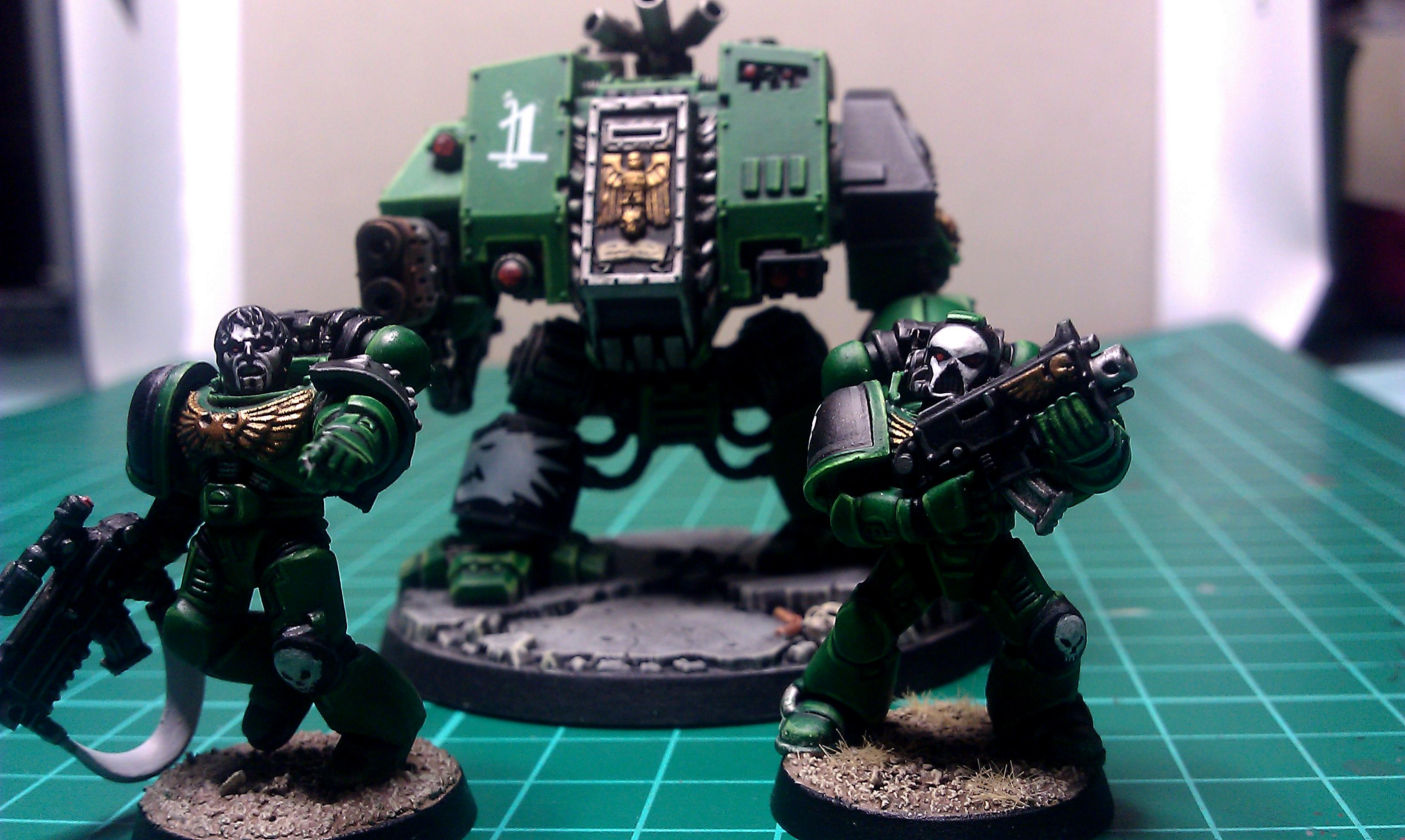 Dreadnought, Green Dreadnought, Salamander Dreadnought, Space Marine Dreadnought