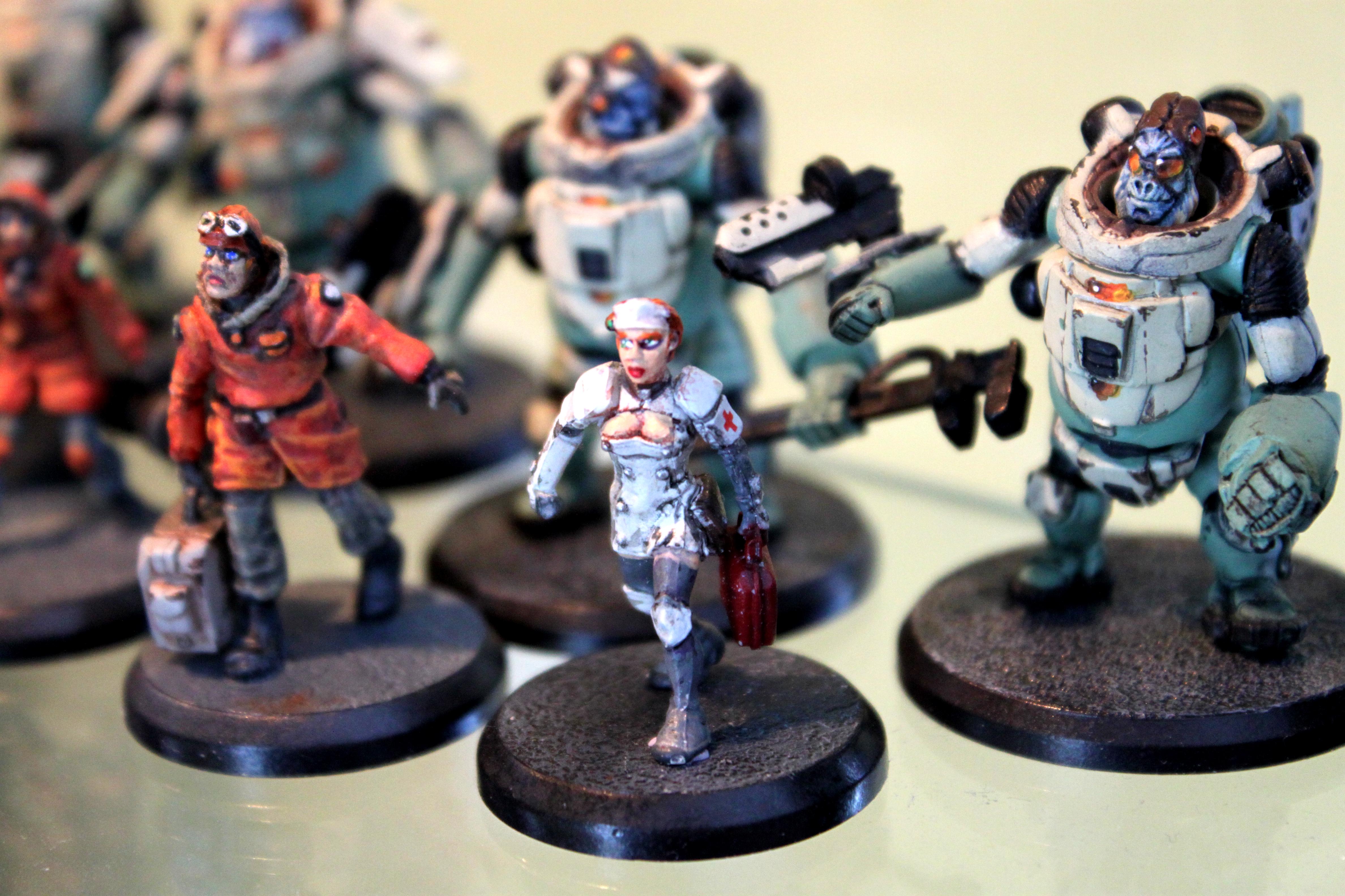 Anakonga, AT-43, Engineer, Frostbite, Karman, Medic, Medtech, Miniature, Oni, Repaint