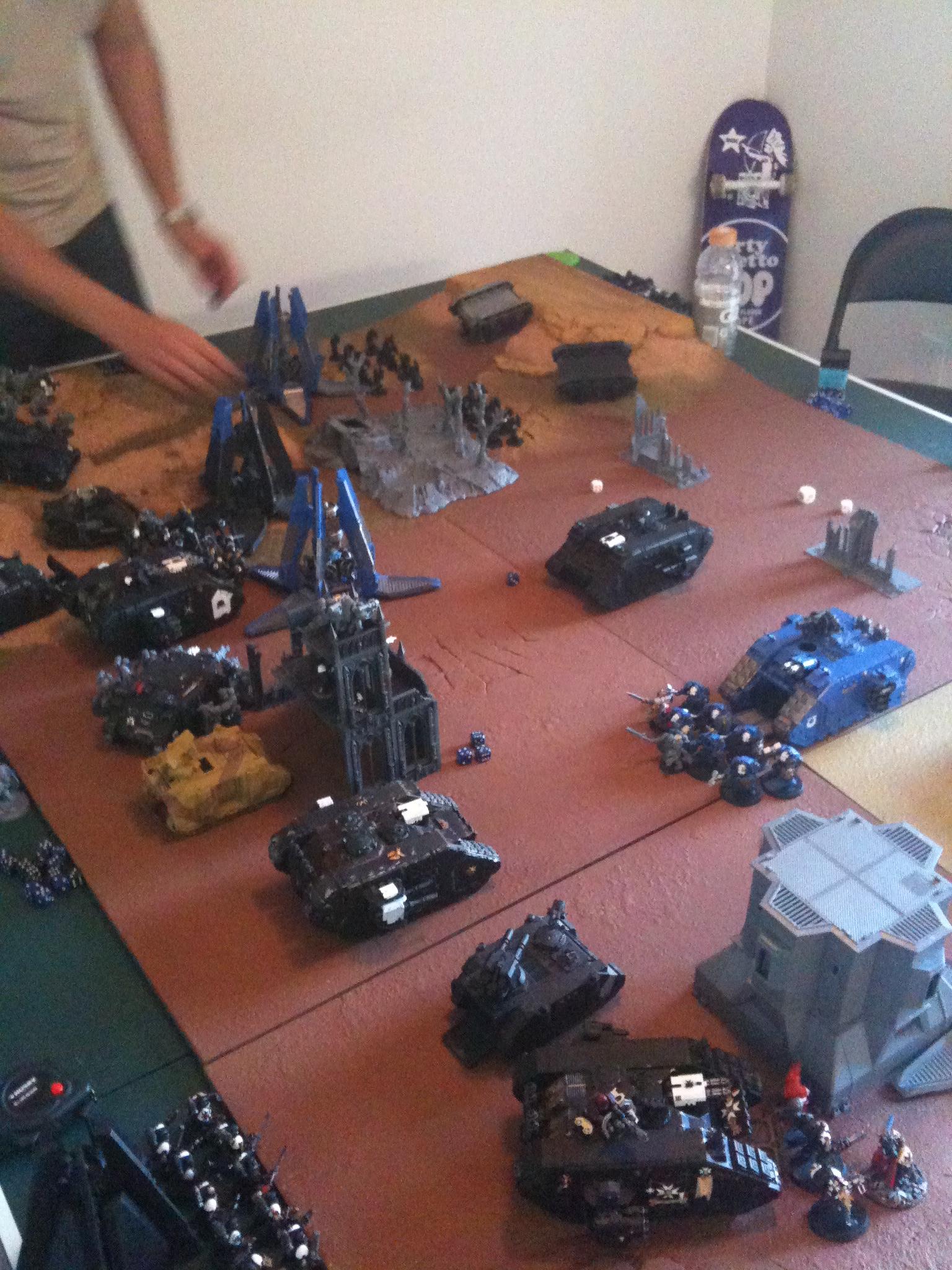 Mentor Legion and Black Templars pound into their enemies of the Ultramarines and Space Wolves in a training mission