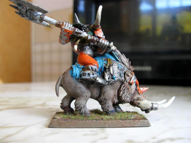 Boar, Great Weapon, Greenskin, Orcs, Warboss