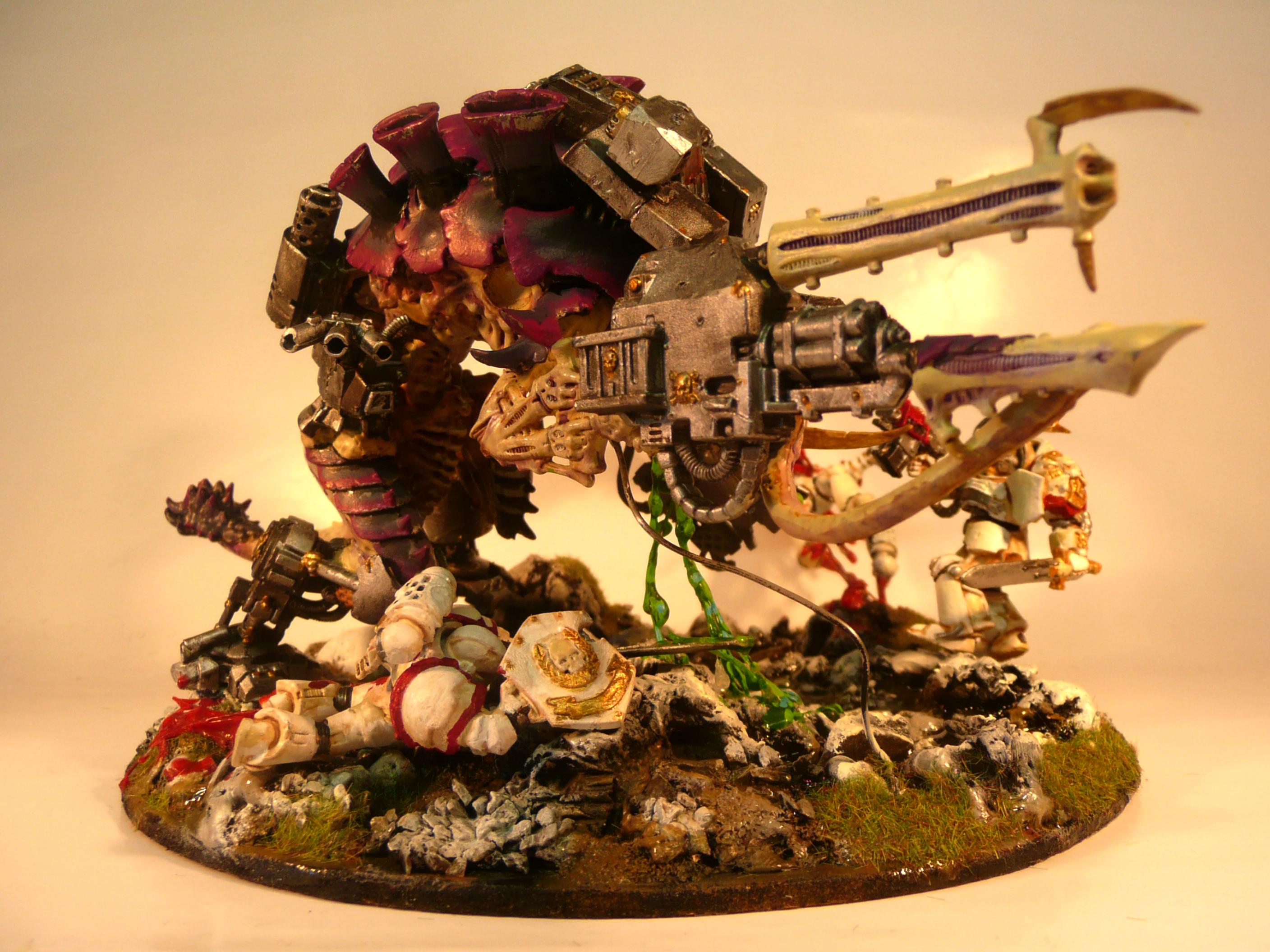 Blood, Carnifex, Conversion, Diorama, Dreadnought, Duel, Games Workshop, Gore, Scene, Space Marines, Tyranide, Tyranids, Warhammer 40,000, White Scars