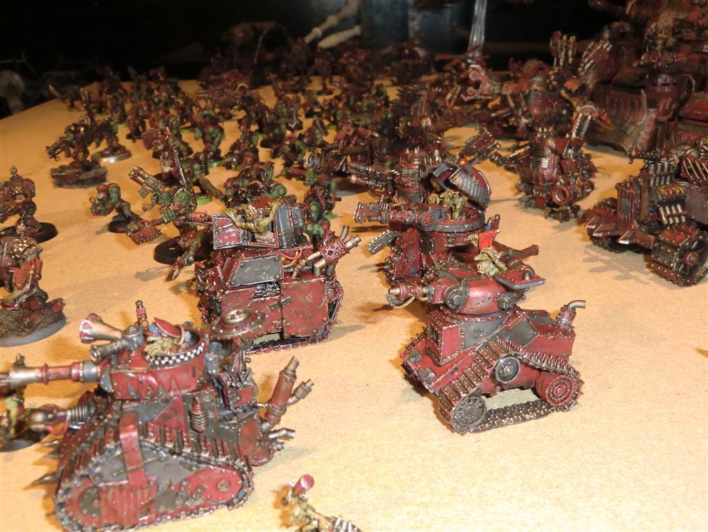 Evil Sunz, Evil Sunz Ork Army With Great Gargant And Stompas, Evil Sunz Ork Army With Great Orks, Great Gargant, Stompa