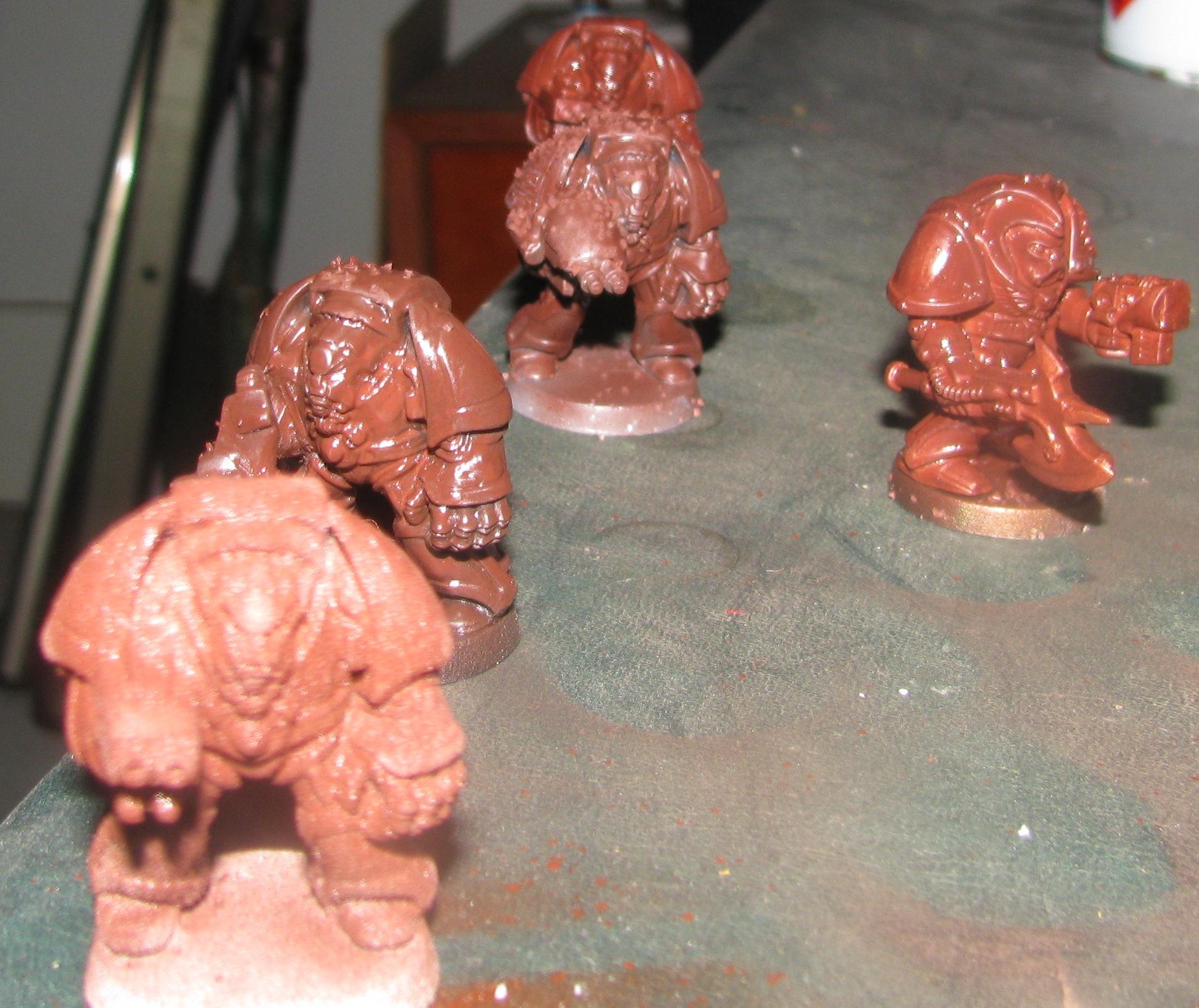 After base coat of rust colour